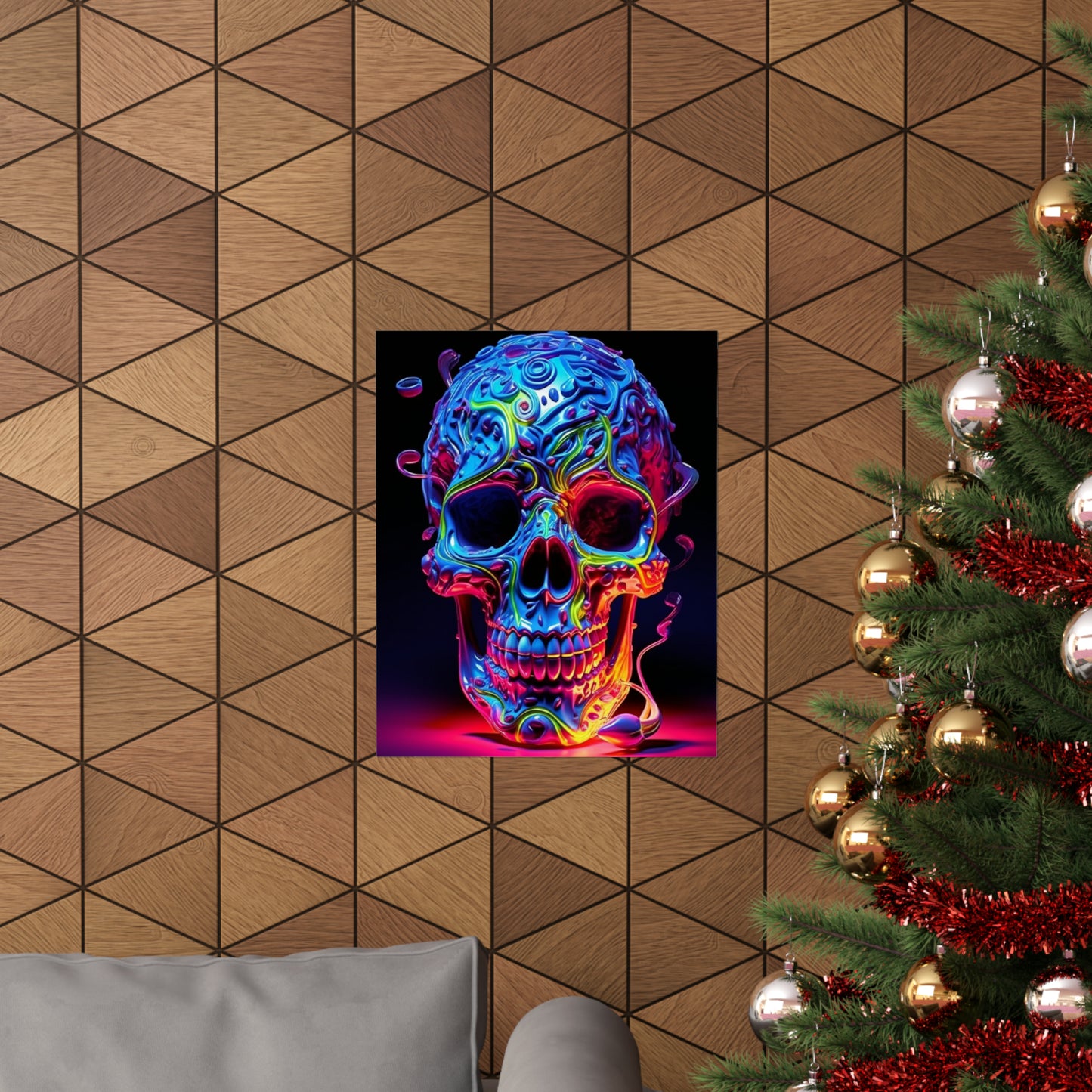 Premium Matte Vertical Posters Macro Skull Color 3