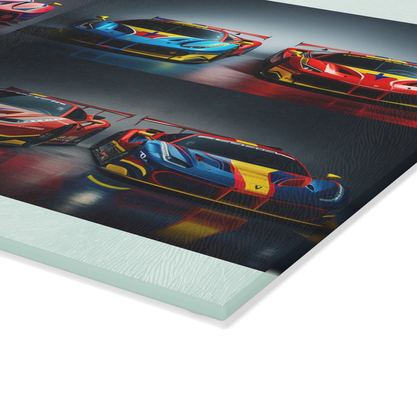 Glass Cutting Board Ferrari Red Blue 5