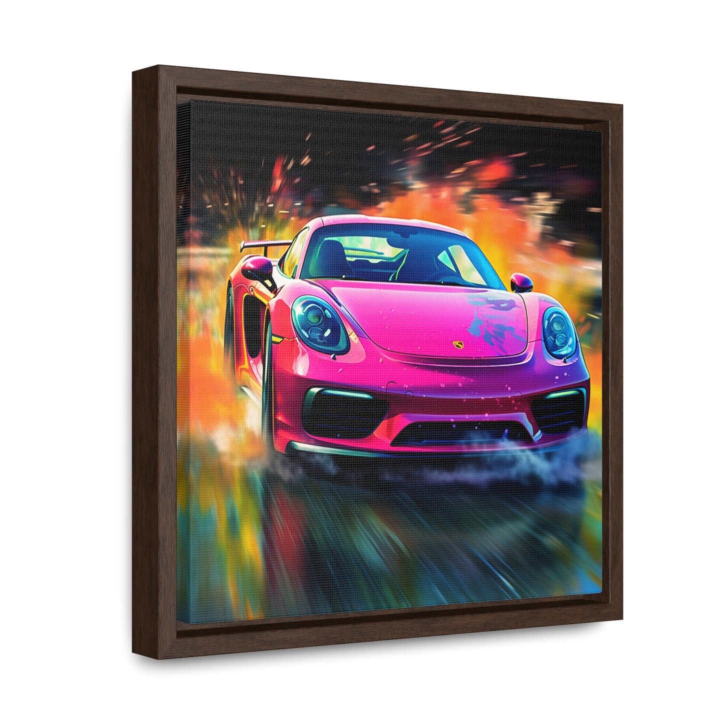 Gallery Canvas Wraps, Square Frame Pink Porsche water fusion 4