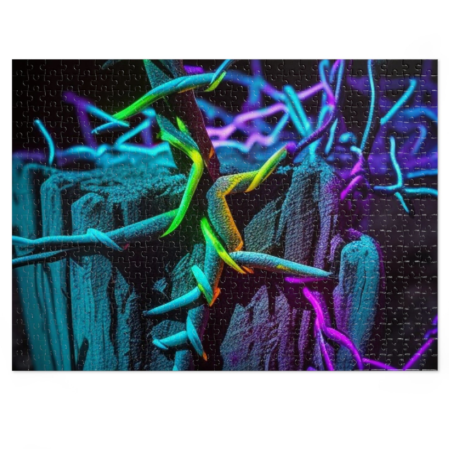 Jigsaw Puzzle (30, 110, 252, 500,1000-Piece) Macro Neon Barbs 3