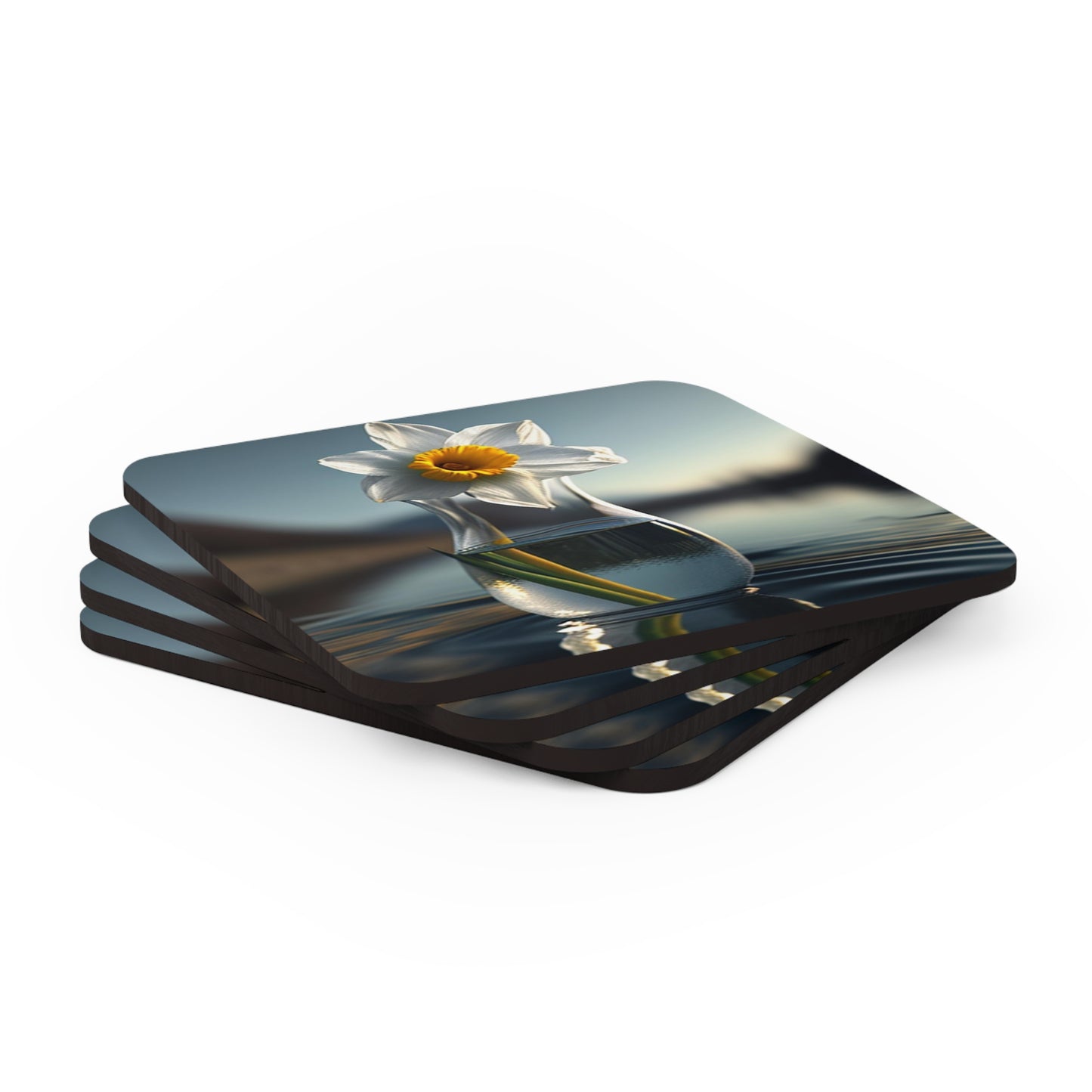 Corkwood Coaster Set Daffodil 3