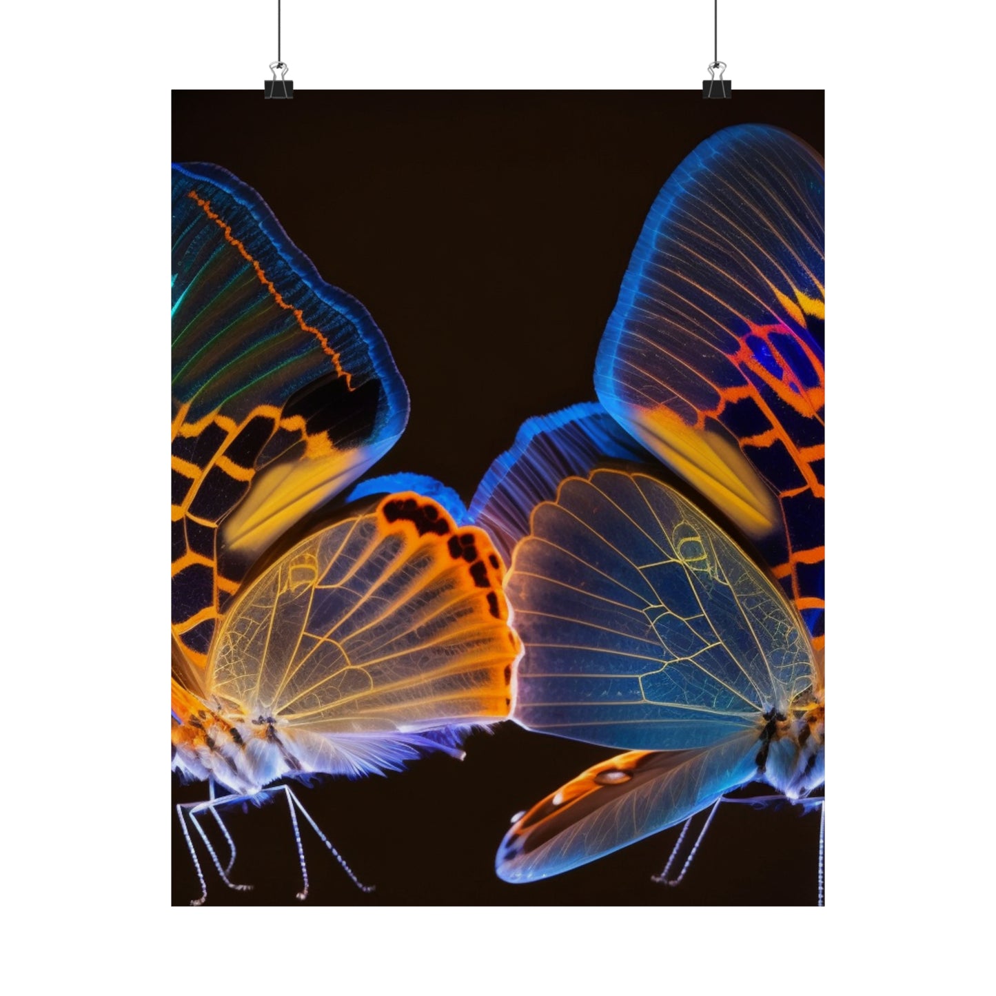 Premium Matte Vertical Posters Neon Glo Butterfly 2