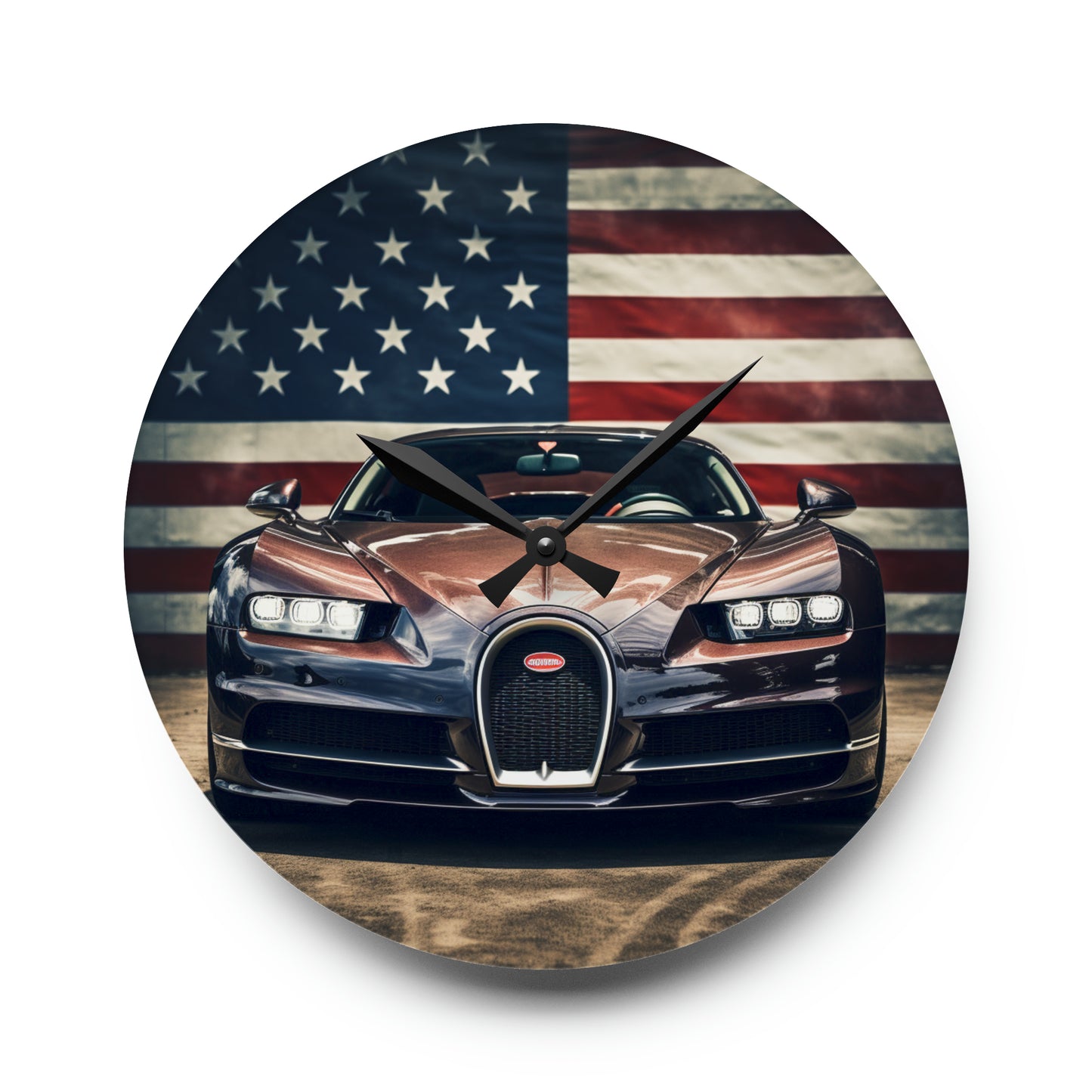 Acrylic Wall Clock Bugatti Flag 4