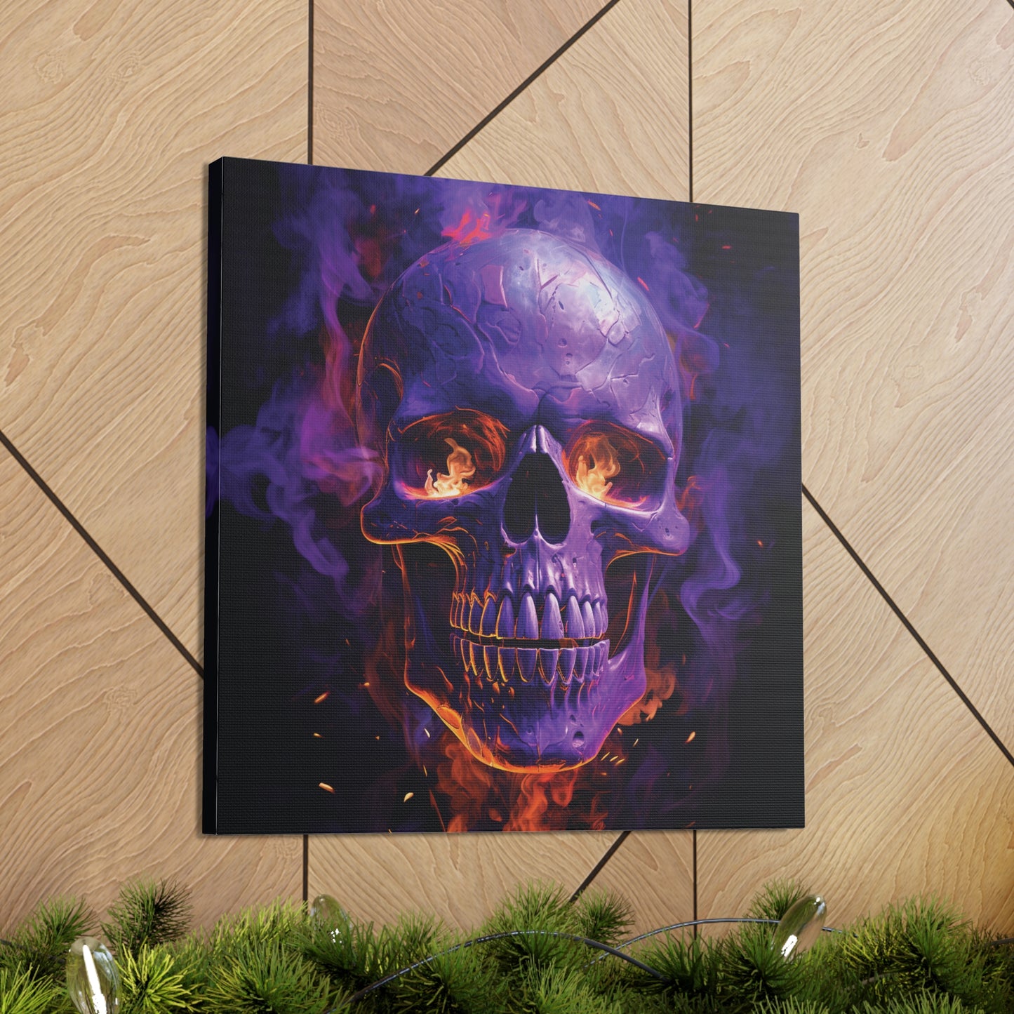 Canvas Gallery Wraps Skull Flames 1