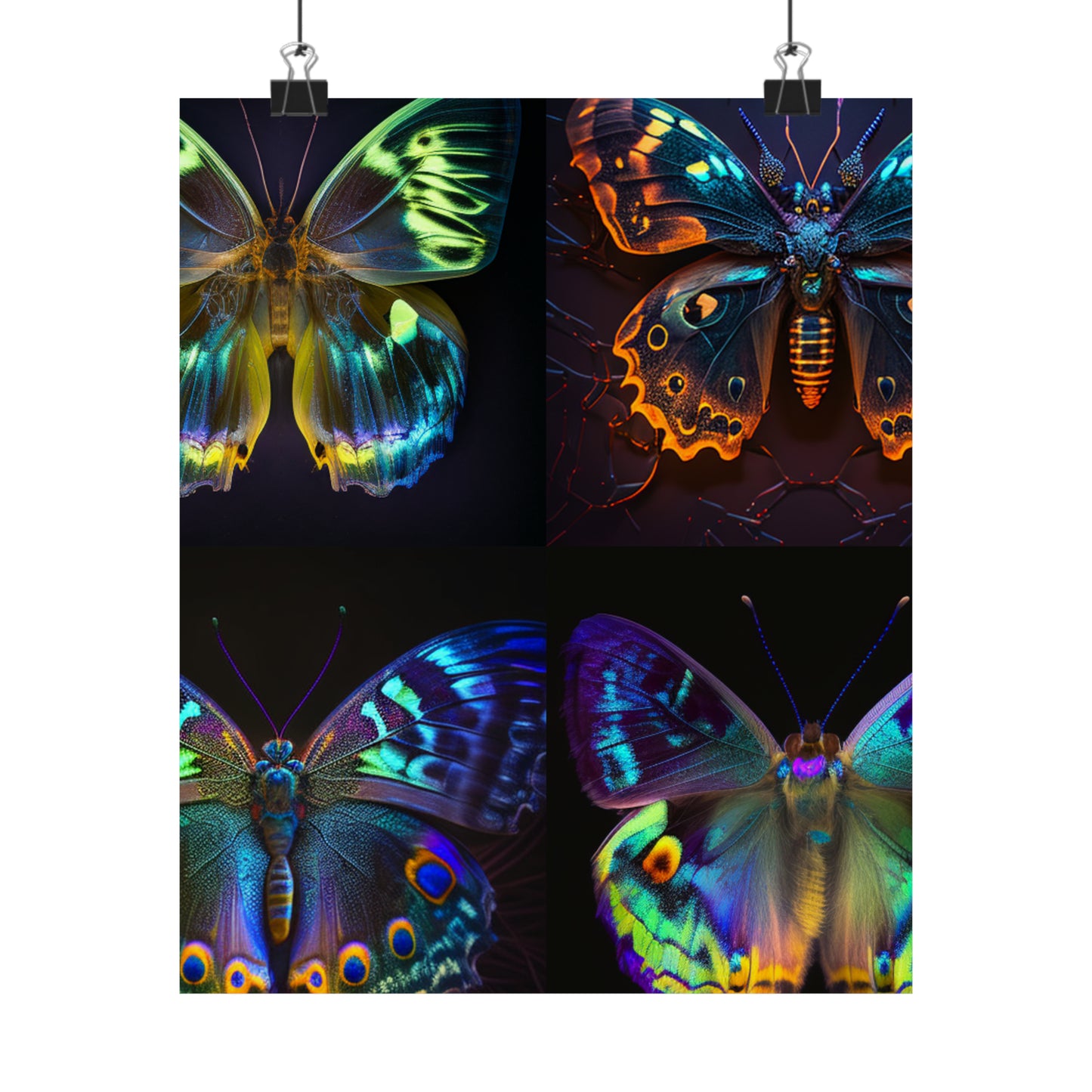 Premium Matte Vertical Posters Neon Hue Butterfly 5