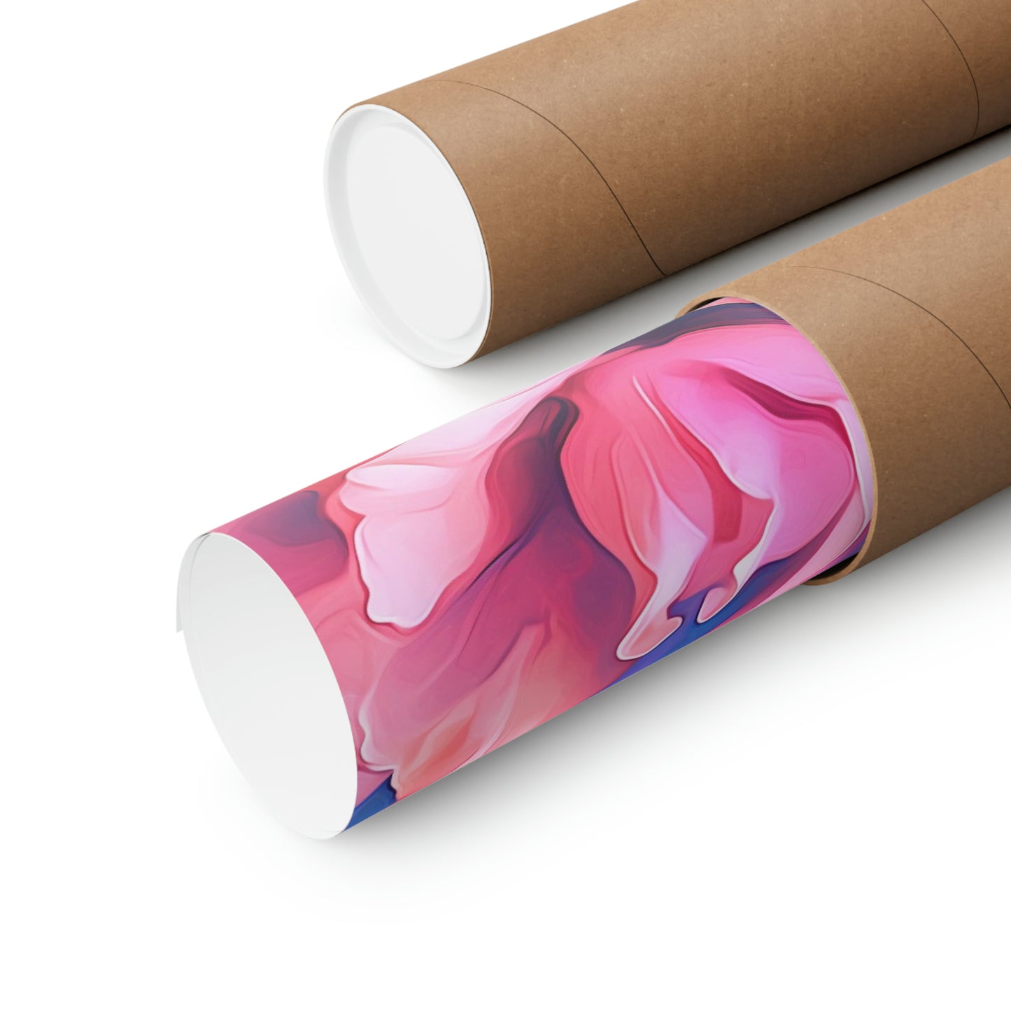 Premium Matte Vertical Posters Pink & Blue Tulip Rose 1