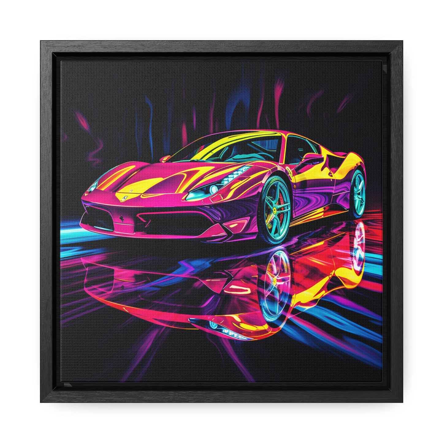 Gallery Canvas Wraps, Square Frame Pink Ferrari Macro 2