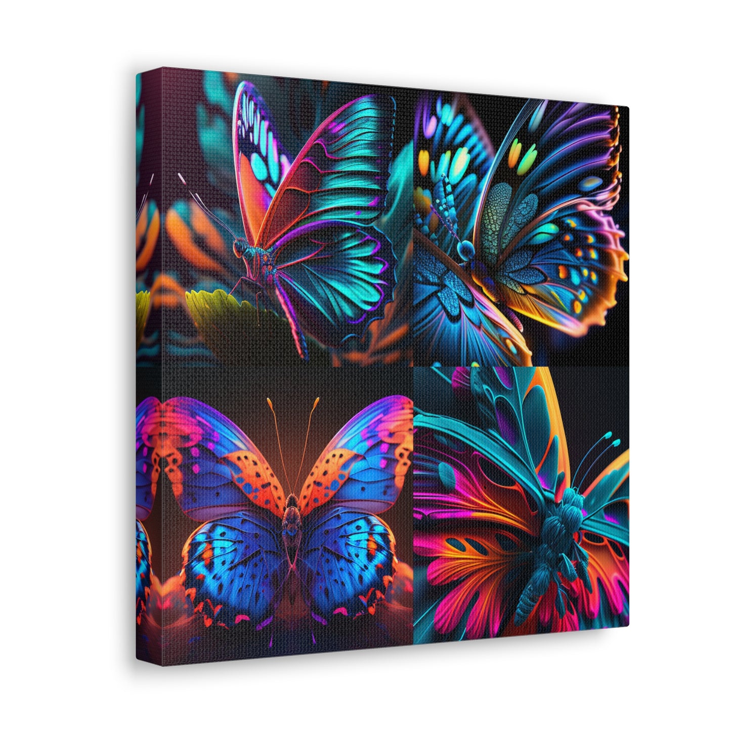 Canvas Gallery Wraps Neon Butterfly Macro 5