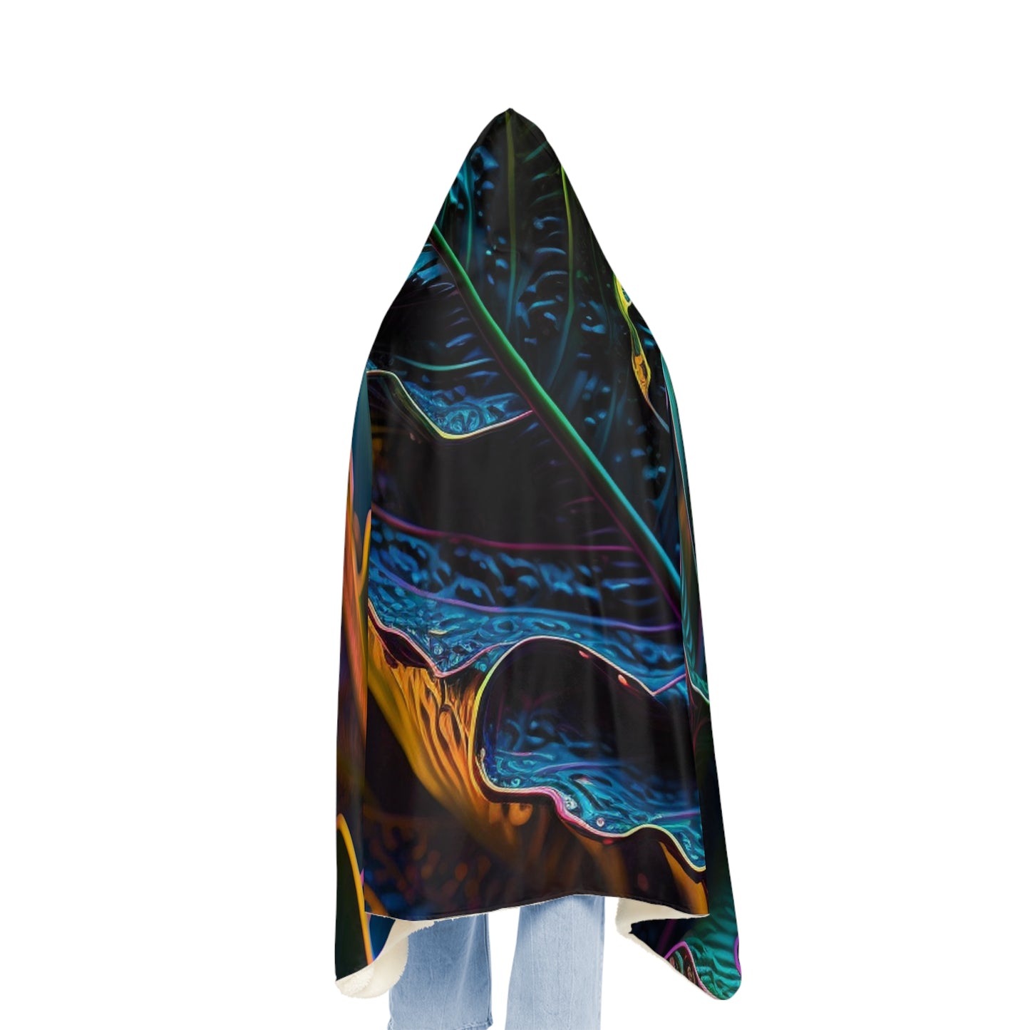 Snuggle Hooded Blanket Florescent Skull Death 4