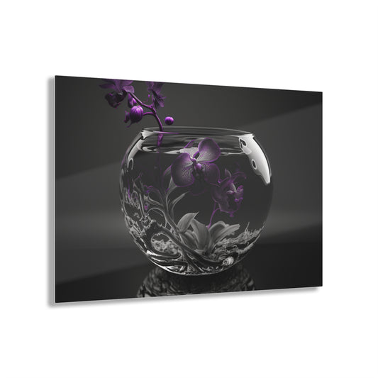 Acrylic Prints Purple Orchid Glass vase 3