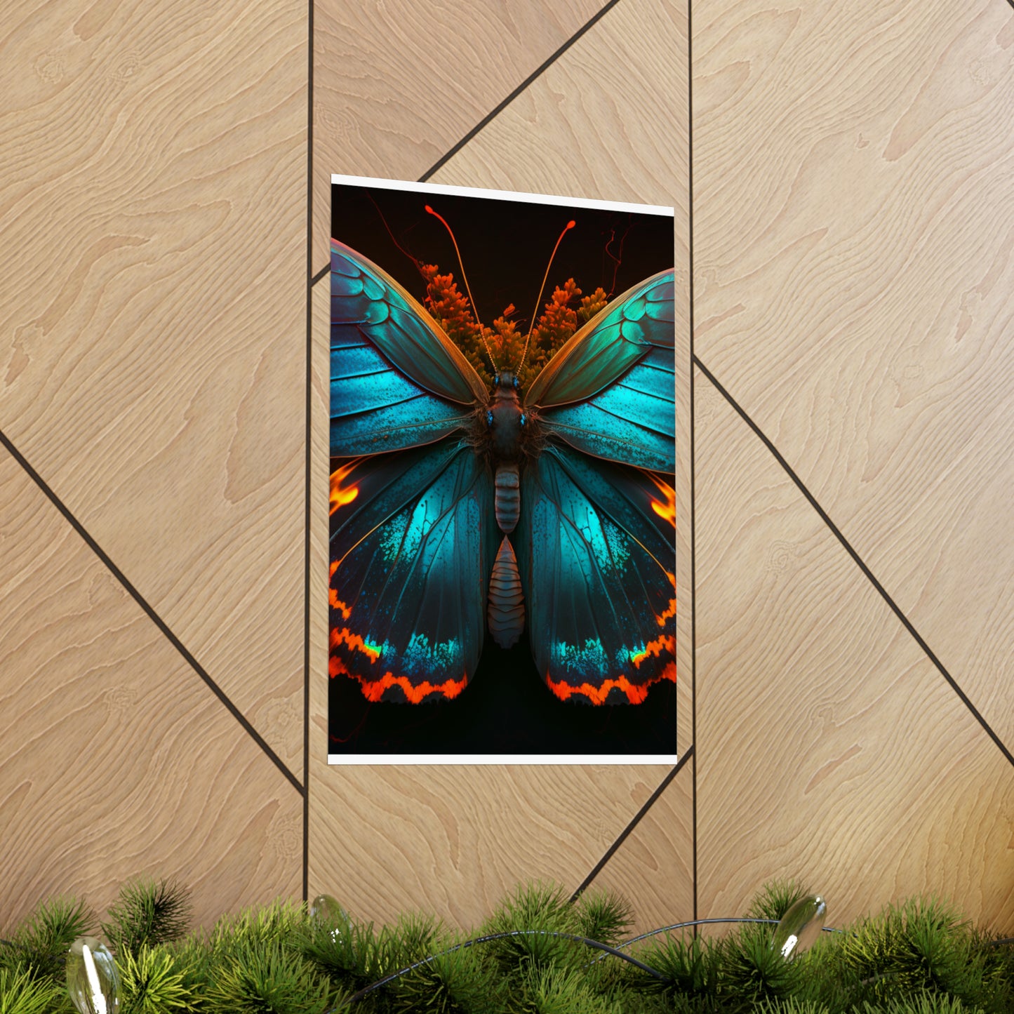 Premium Matte Vertical Posters Neon Butterfly Flair 3