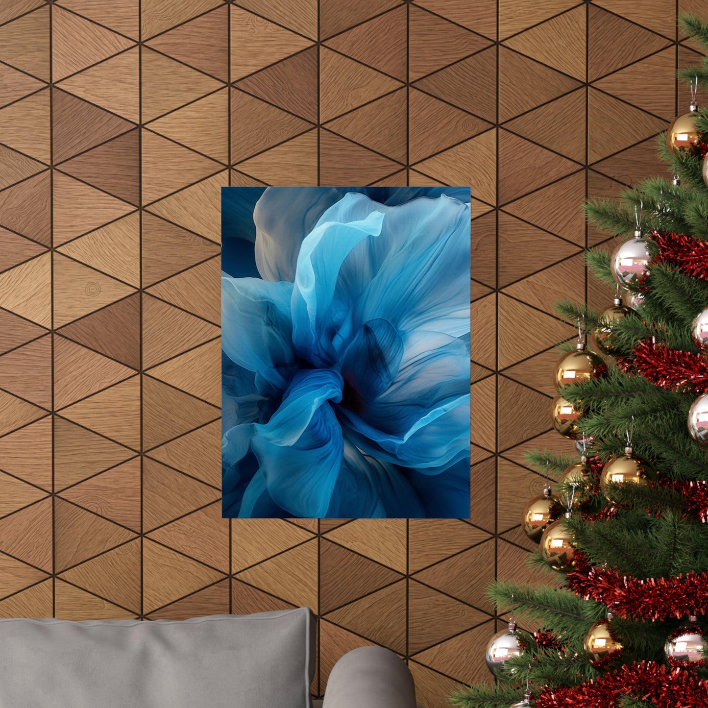 Premium Matte Vertical Posters Blue Tluip Abstract 2