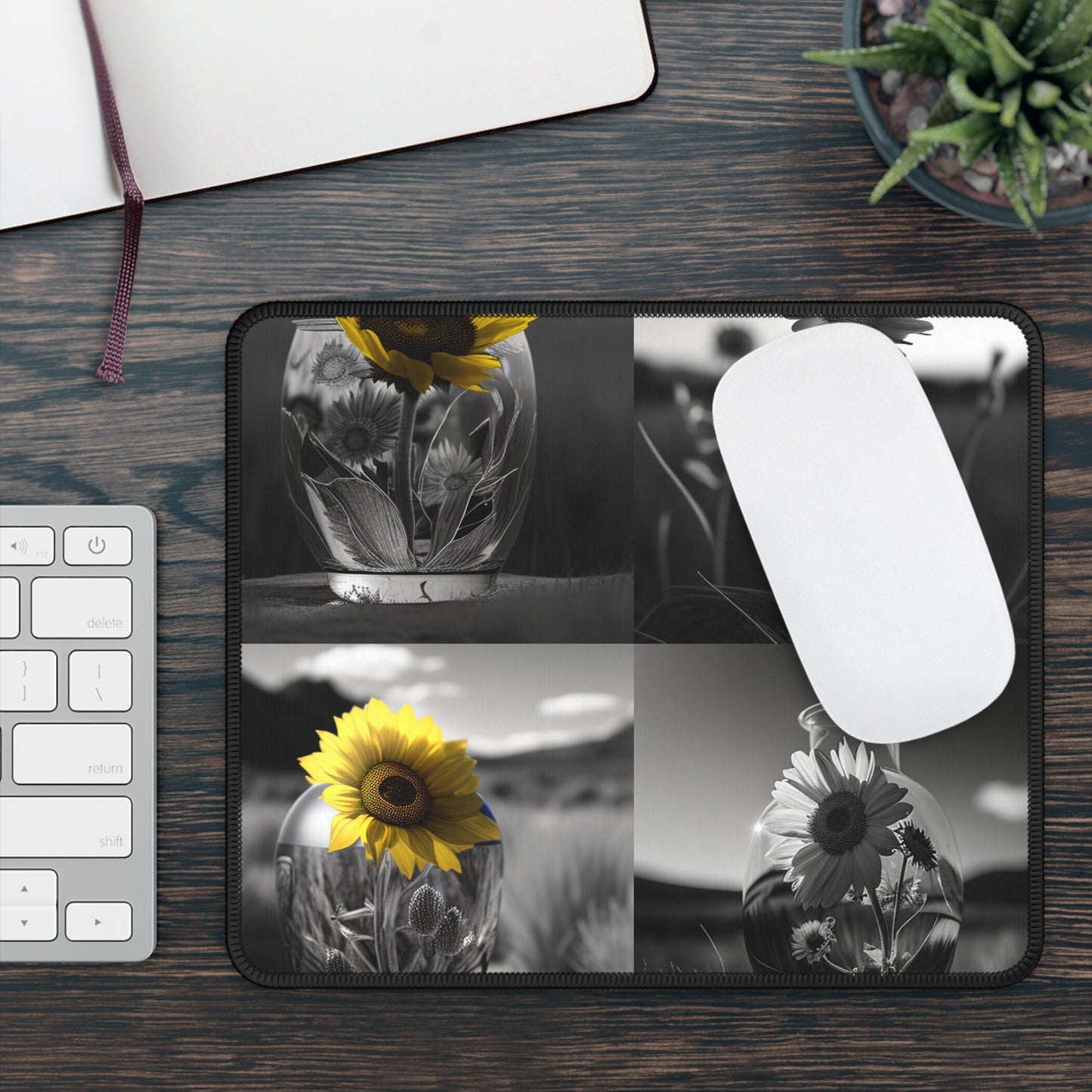 Gaming Mouse Pad  Yellw Sunflower in a vase 5