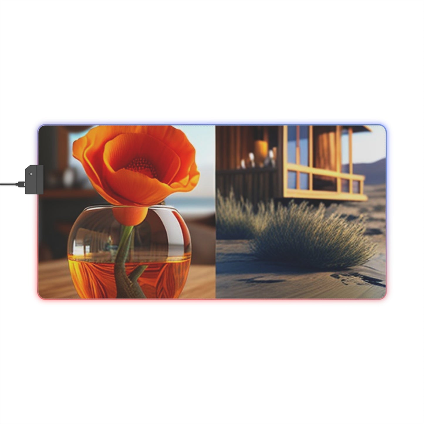 LED Gaming Mouse Pad Poppy in a Glass Vase 3