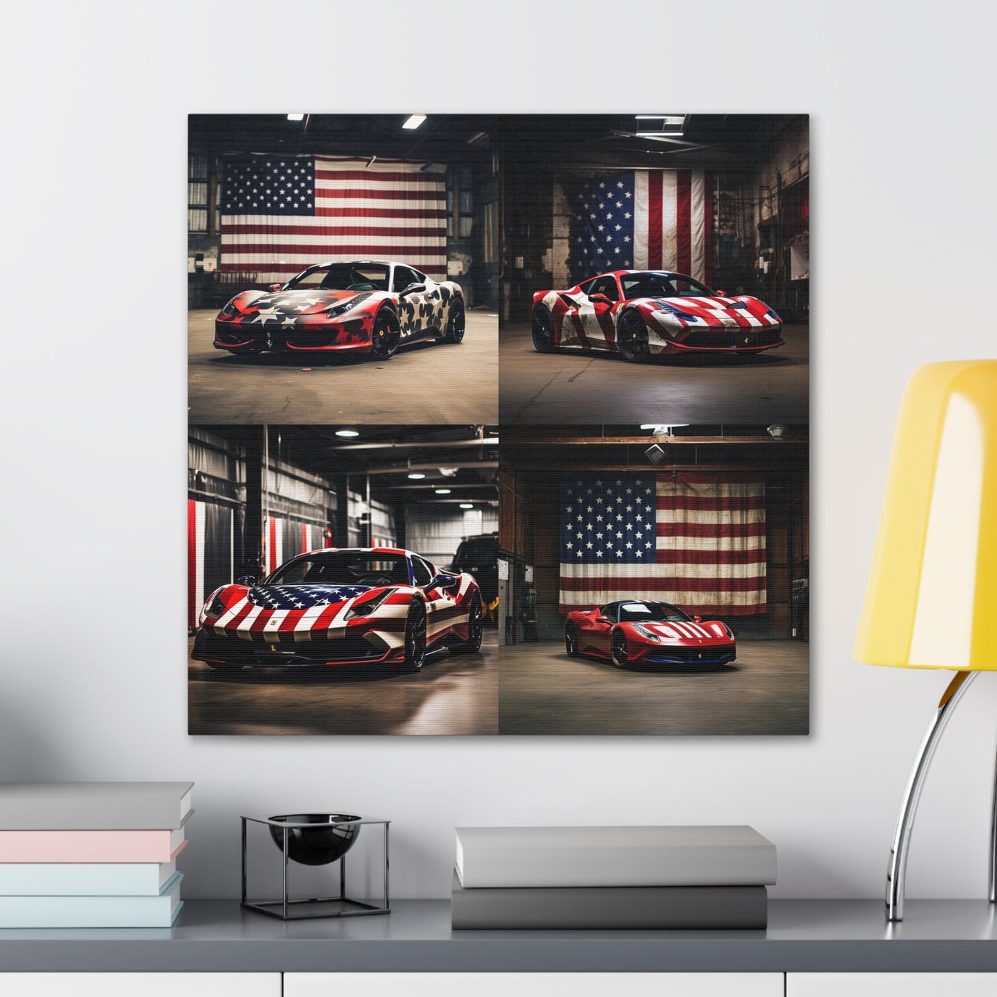 Canvas Gallery Wraps American Flag Farrari 5