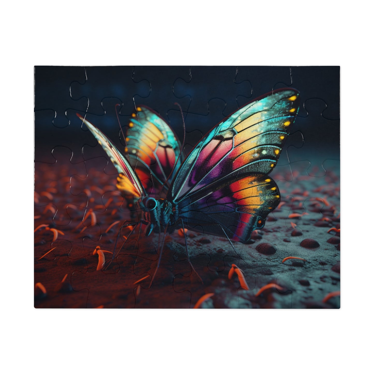Jigsaw Puzzle (30, 110, 252, 500,1000-Piece) Hyper Colorful Butterfly Macro 1