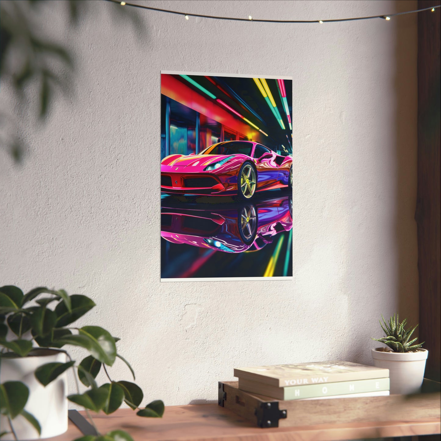 Premium Matte Vertical Posters Pink Macro Ferrari 4