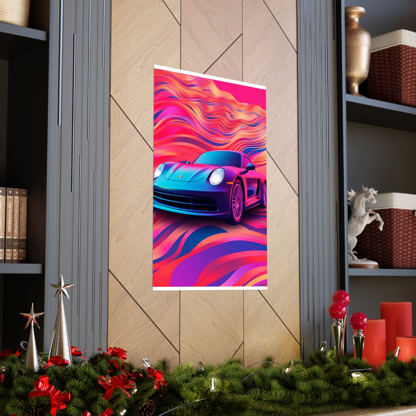 Premium Matte Vertical Posters Porsche Water Fusion 3