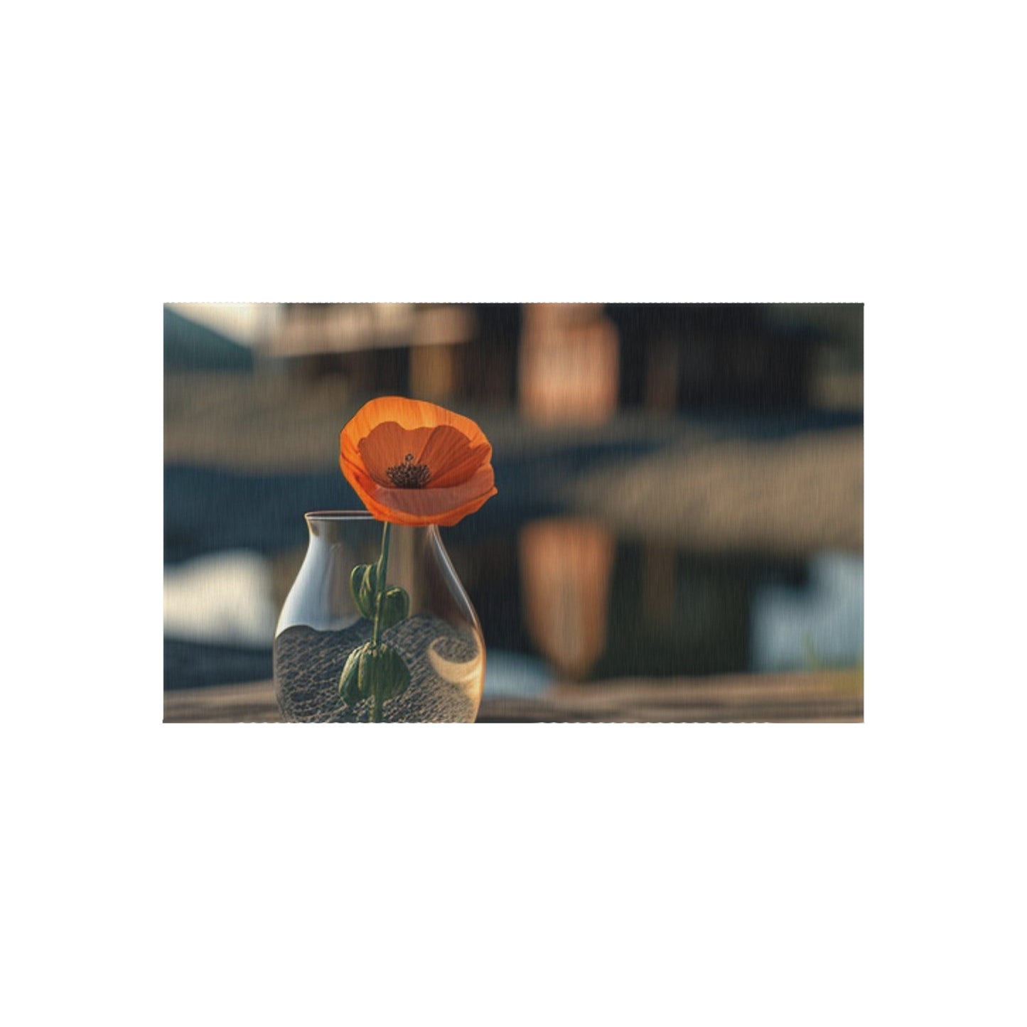 Outdoor Rug  Orange Poppy in a Vase 4