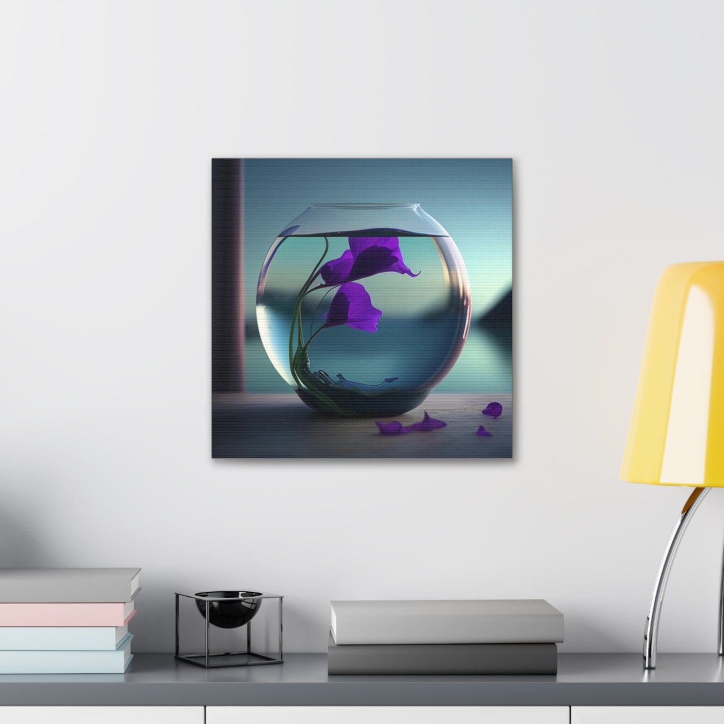 Canvas Gallery Wraps Purple Sweet pea in a vase 2