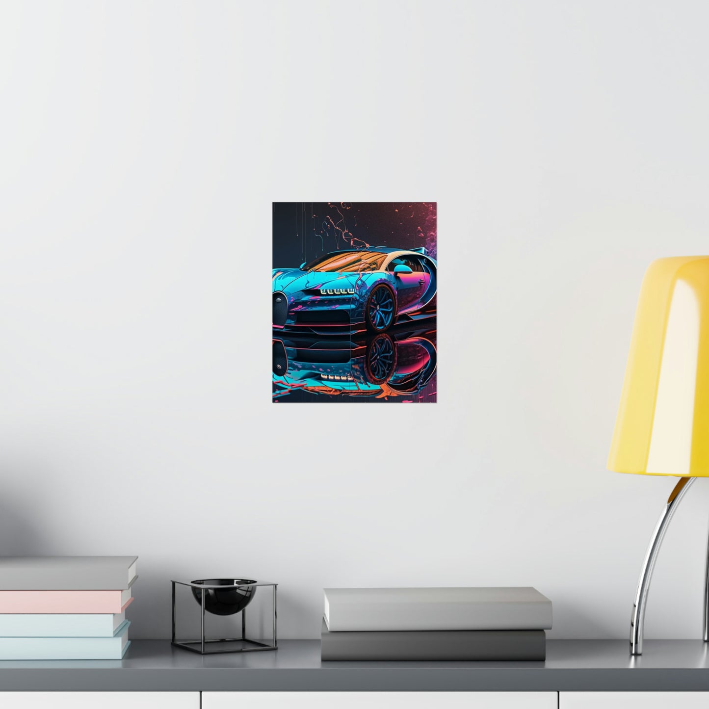 Premium Matte Vertical Posters Bugatti Neon Chiron 4