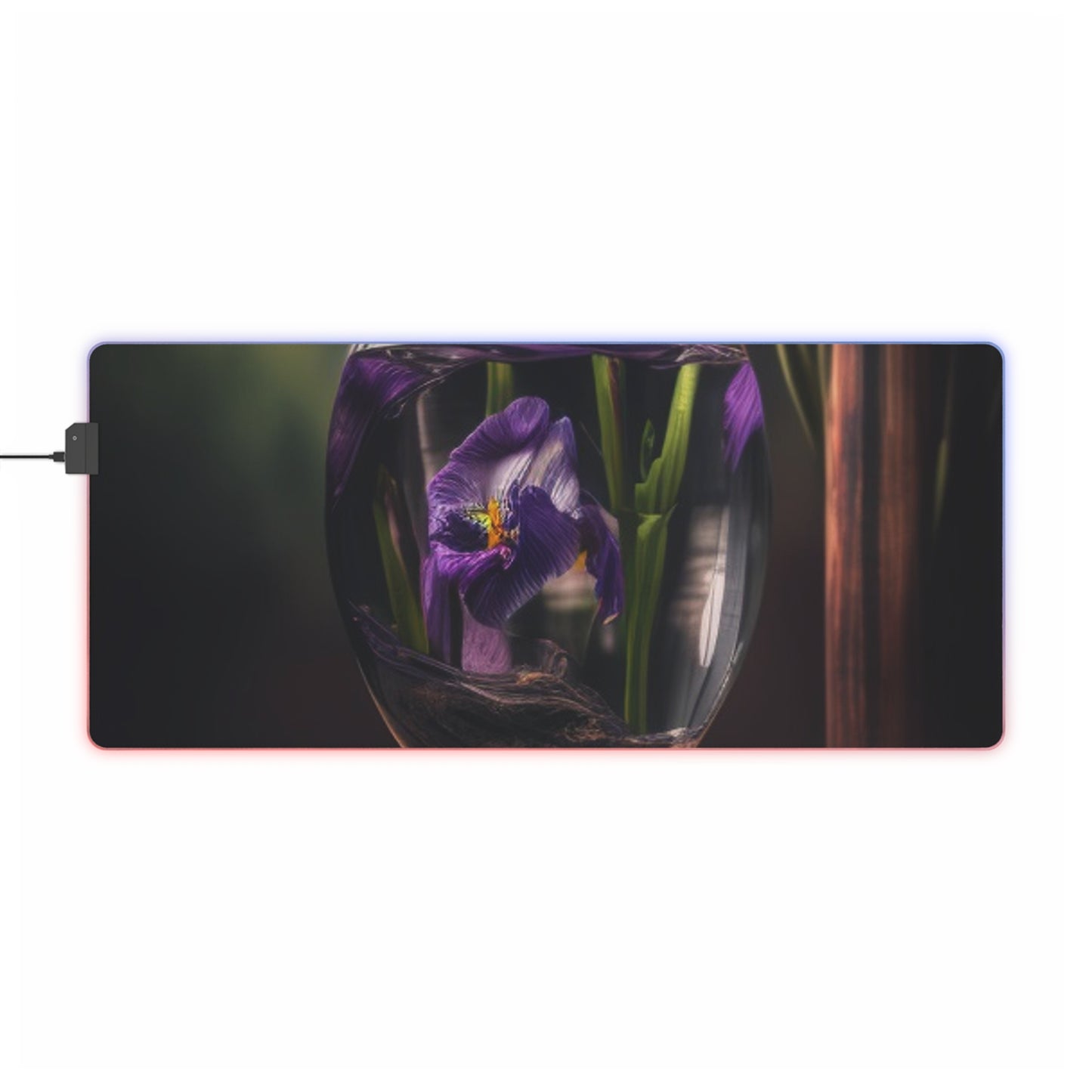 LED Gaming Mouse Pad Purple Iris in a vase 4