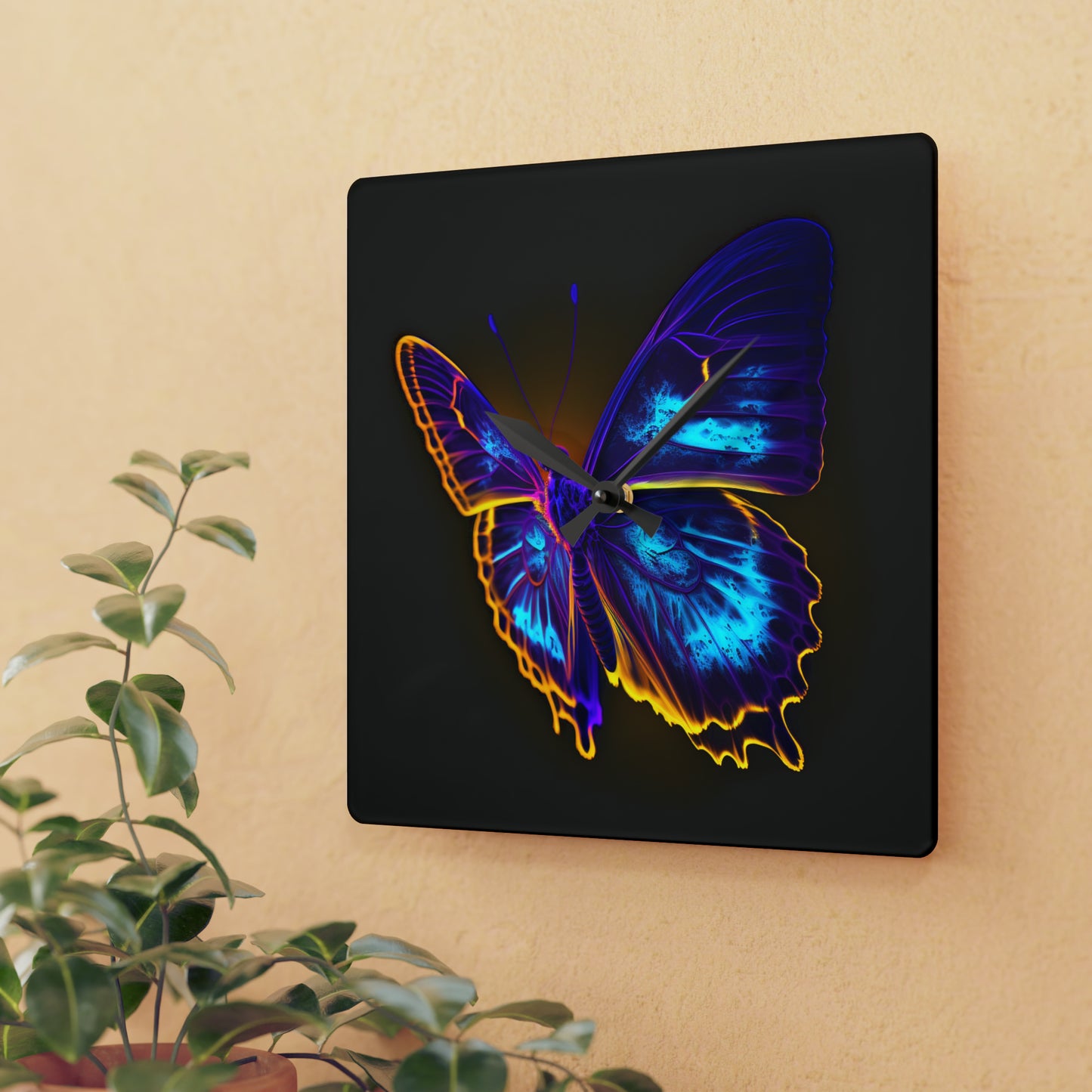 Acrylic Wall Clock Thermal Butterfly 4