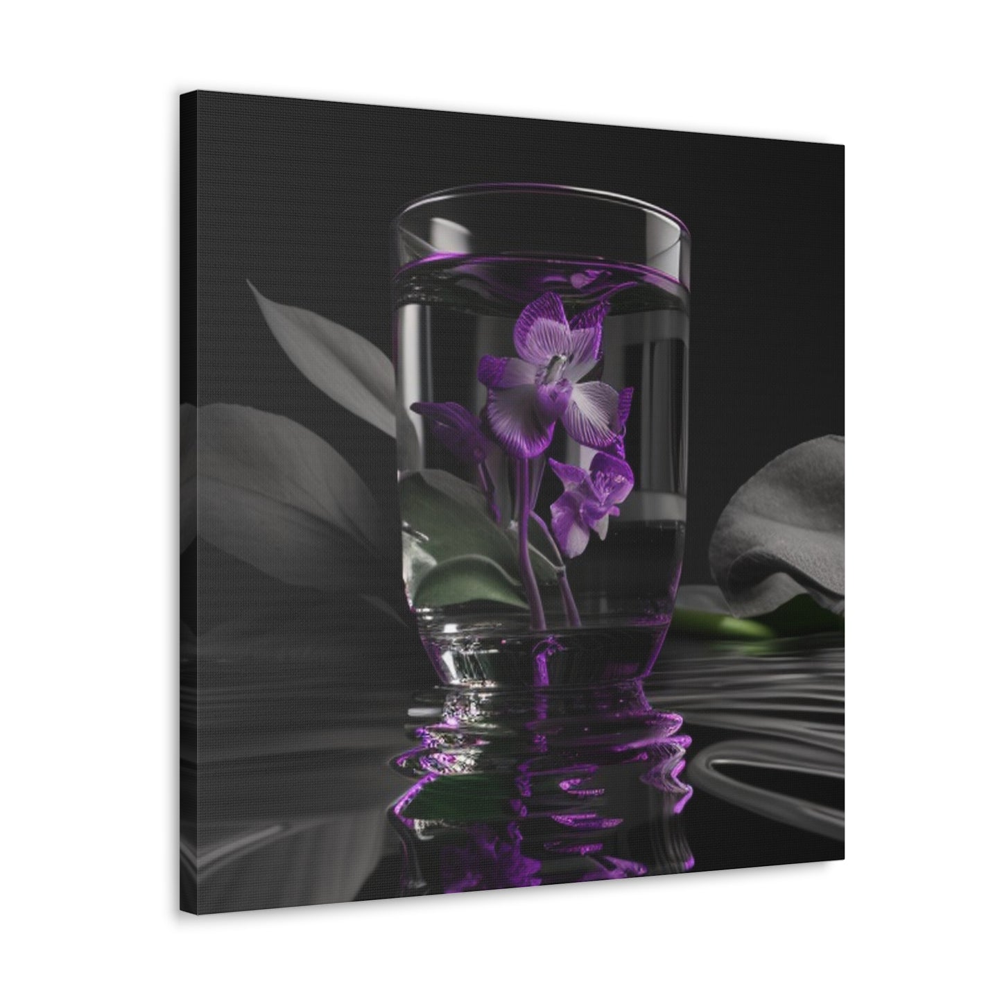 Canvas Gallery Wraps Purple Orchid Glass vase 1