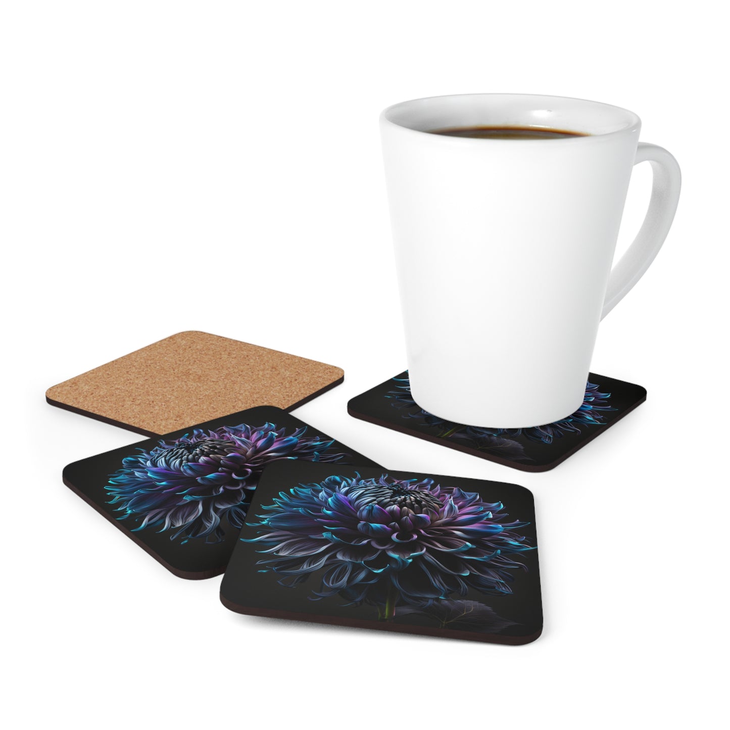 Corkwood Coaster Set Dahlia Purple 3