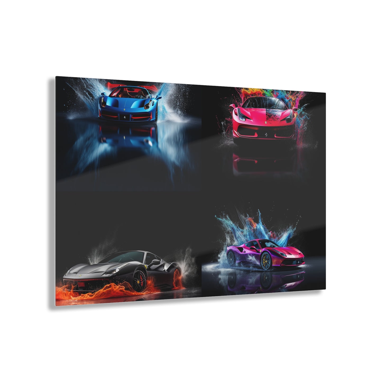 Acrylic Prints Ferrari Water Splash 5