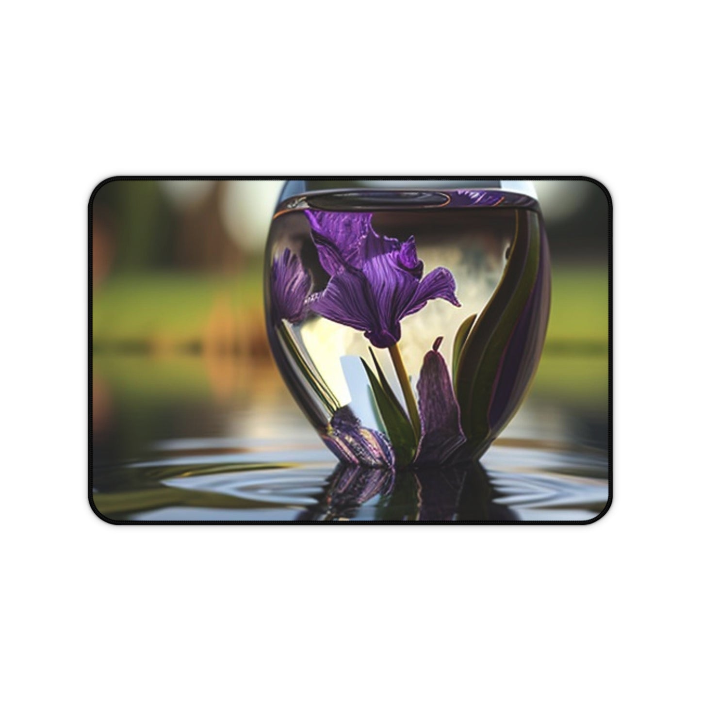 Desk Mat Purple Iris in a vase 3