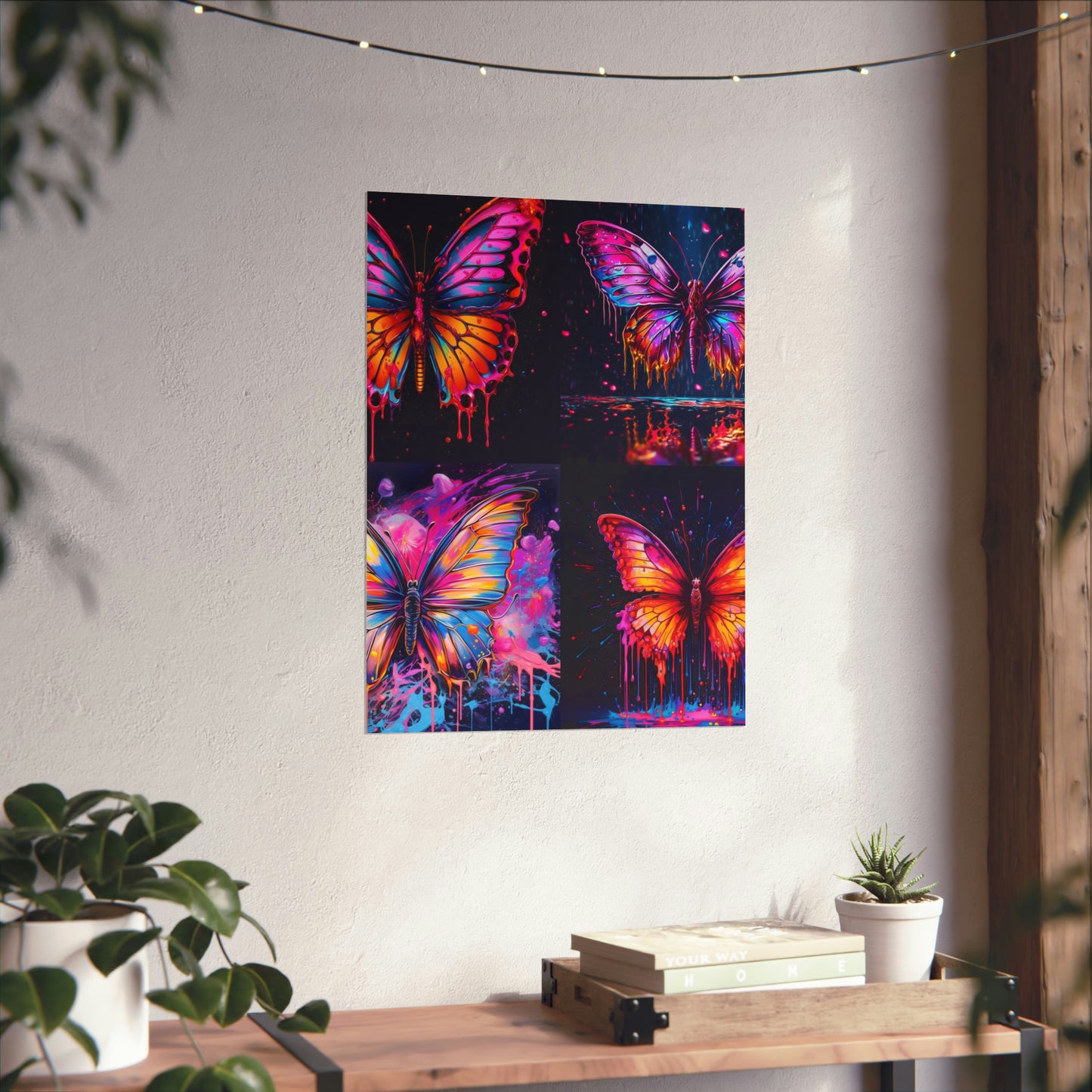 Premium Matte Vertical Posters Pink Butterfly Flair 5
