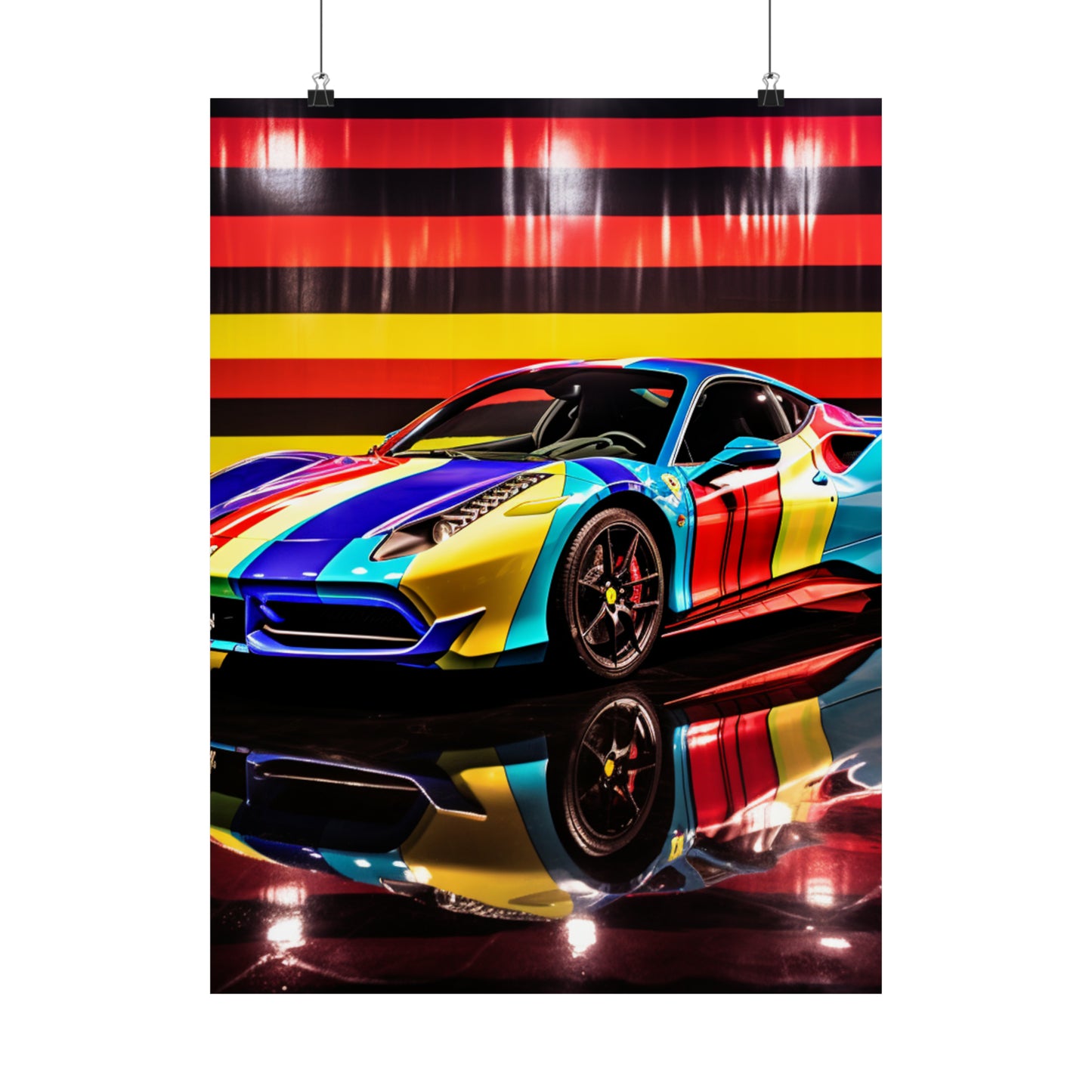 Premium Matte Vertical Posters Hyper Colorfull Ferrari 2