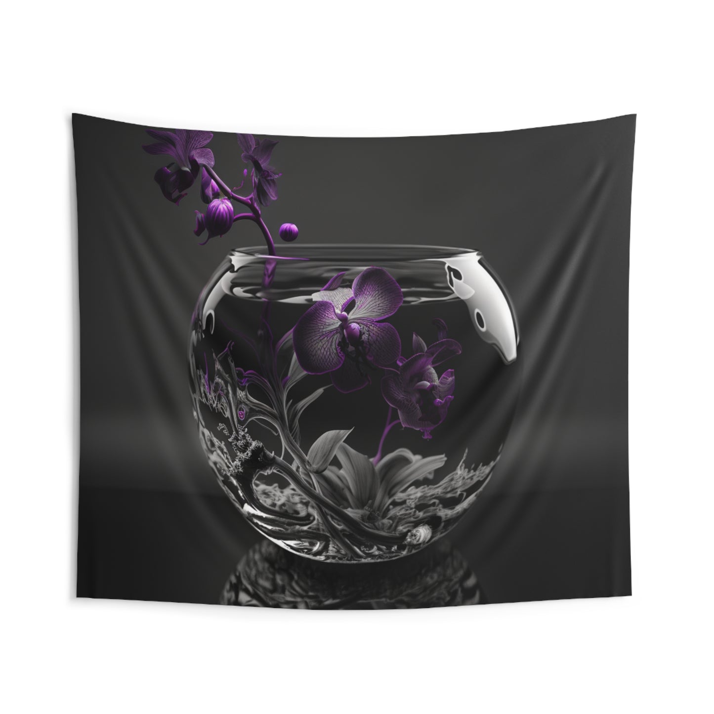 Indoor Wall Tapestries Purple Orchid Glass vase 3