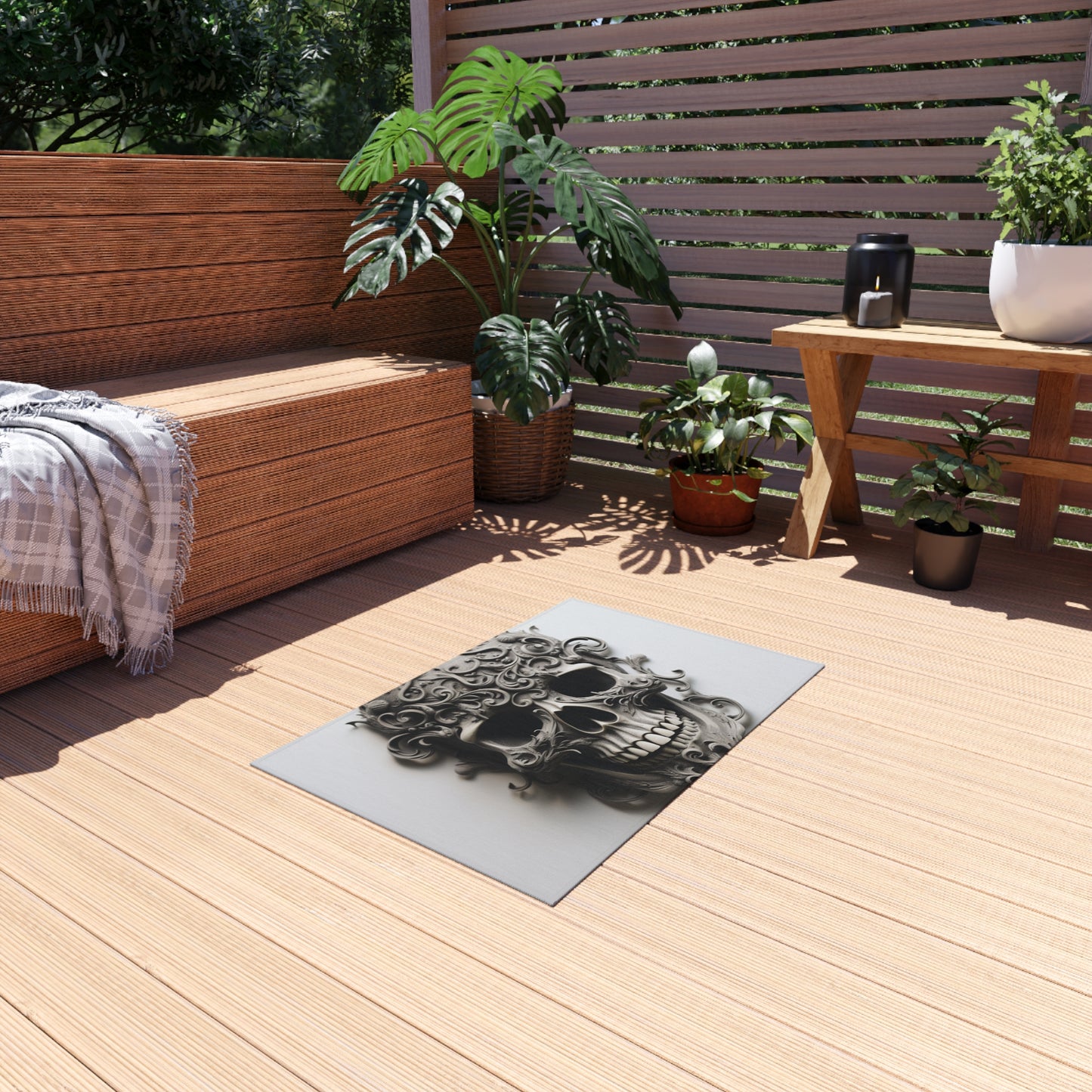 Outdoor Rug  Skull Treble Clef 2