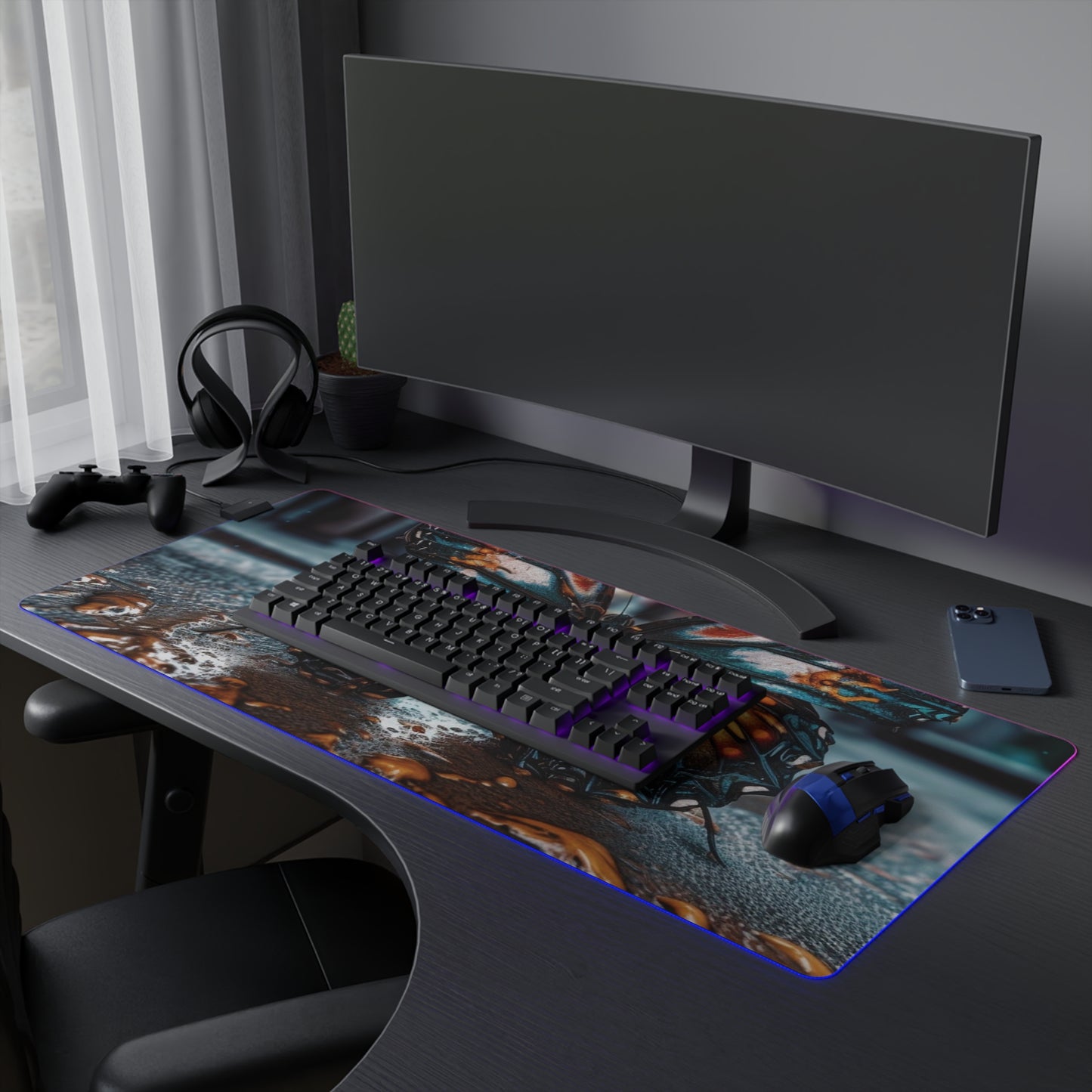 LED Gaming Mouse Pad Water Butterfly Street 3