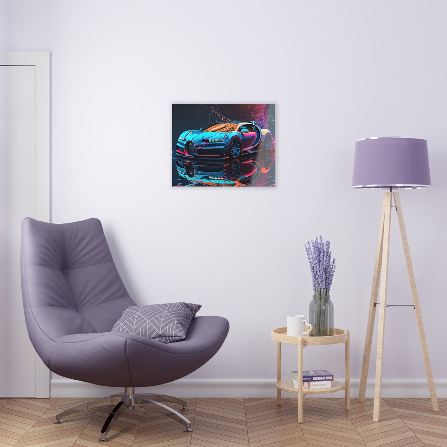 Acrylic Prints Bugatti Neon Chiron 4