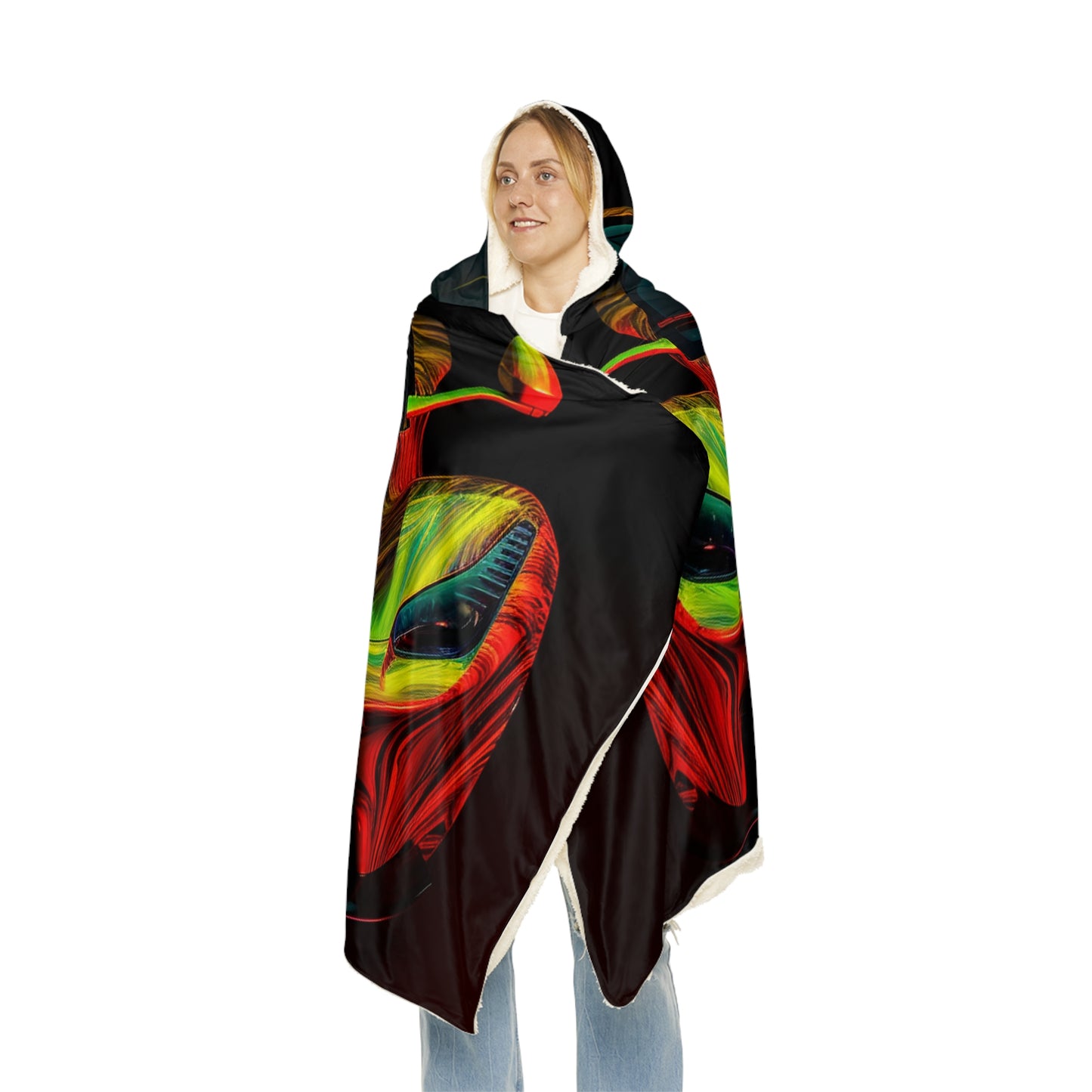 Snuggle Hooded Blanket Ferrari Neon 1