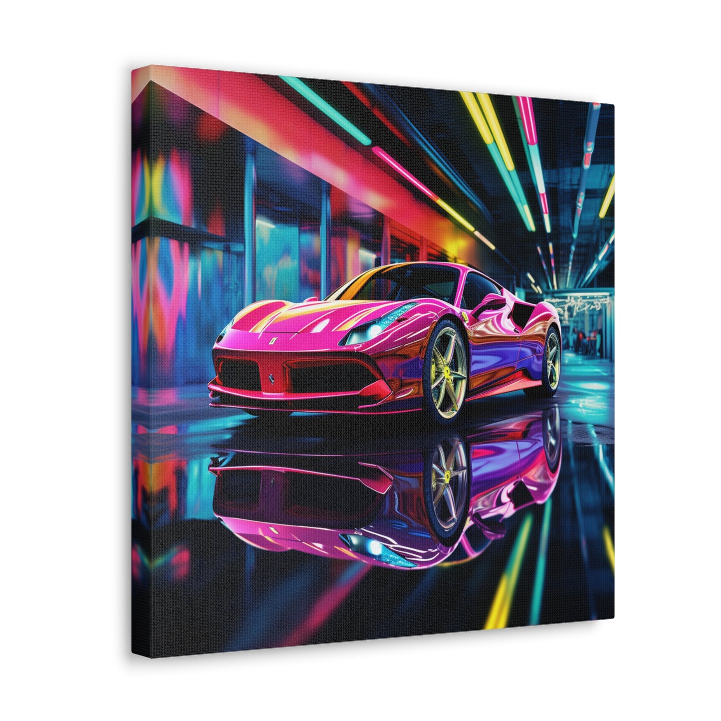 Canvas Gallery Wraps Pink Macro Ferrari 4