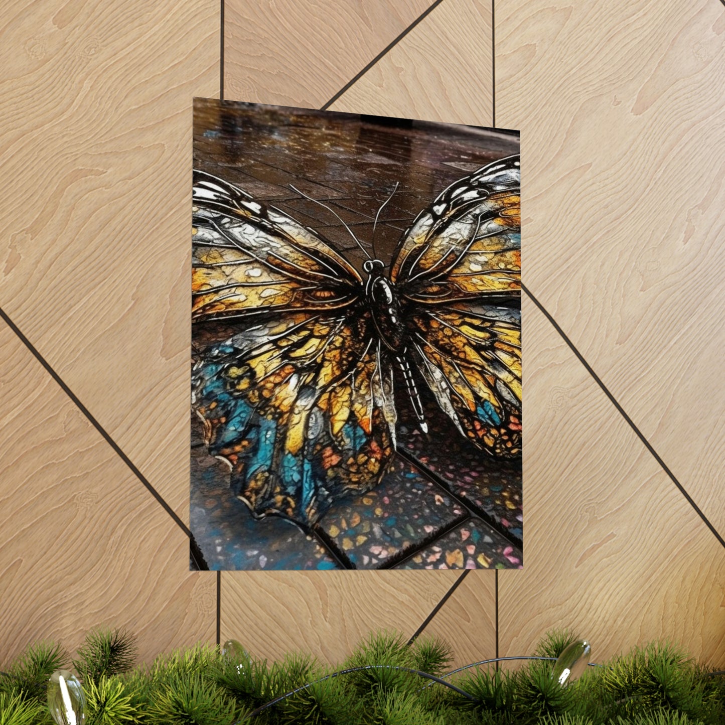 Premium Matte Vertical Posters Water Butterfly Street 1