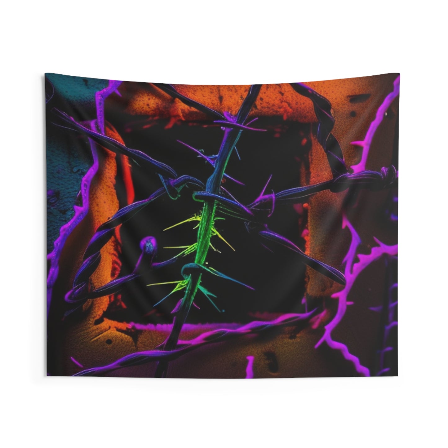 Indoor Wall Tapestries Macro Neon Barbs 1