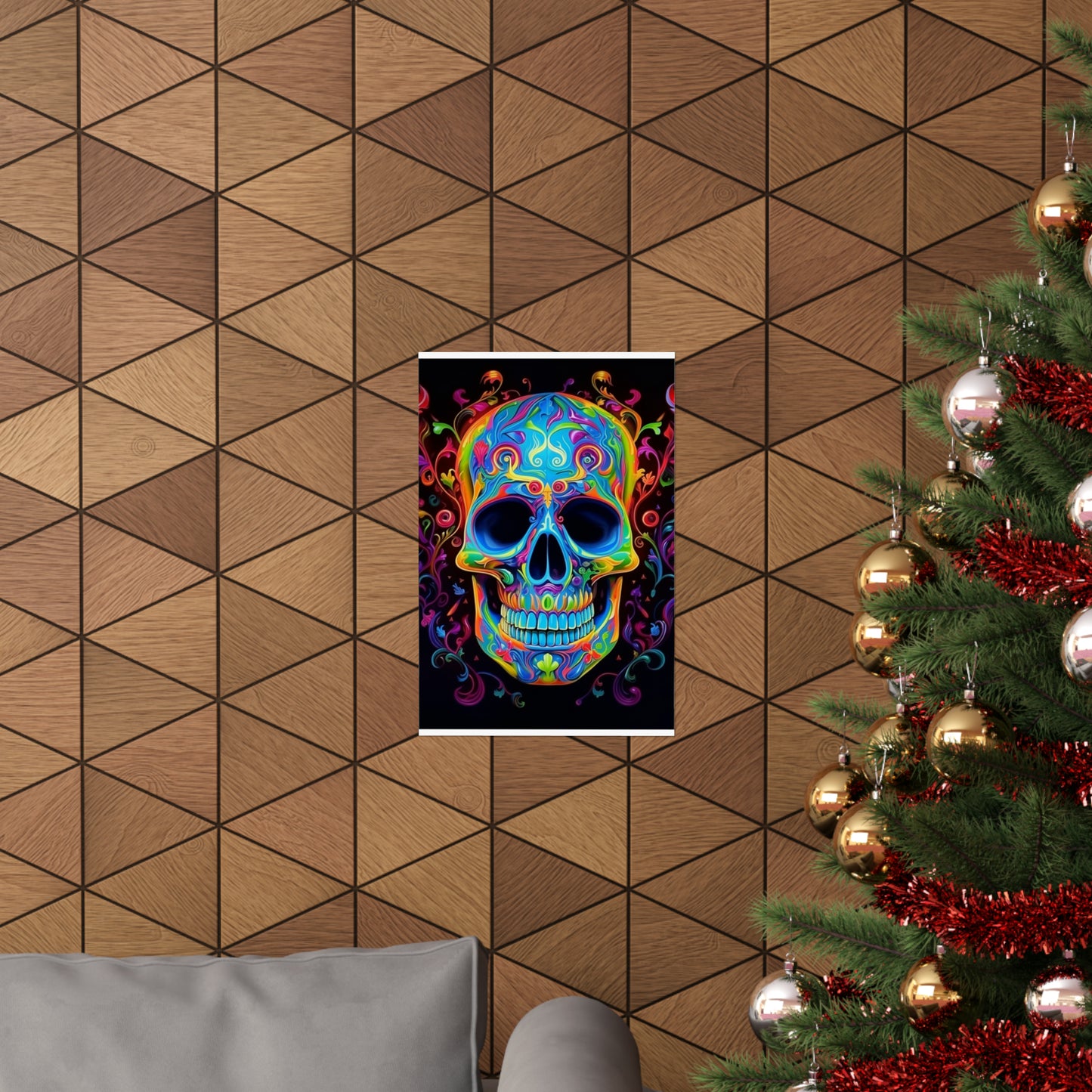 Premium Matte Vertical Posters Macro Skull Color 4