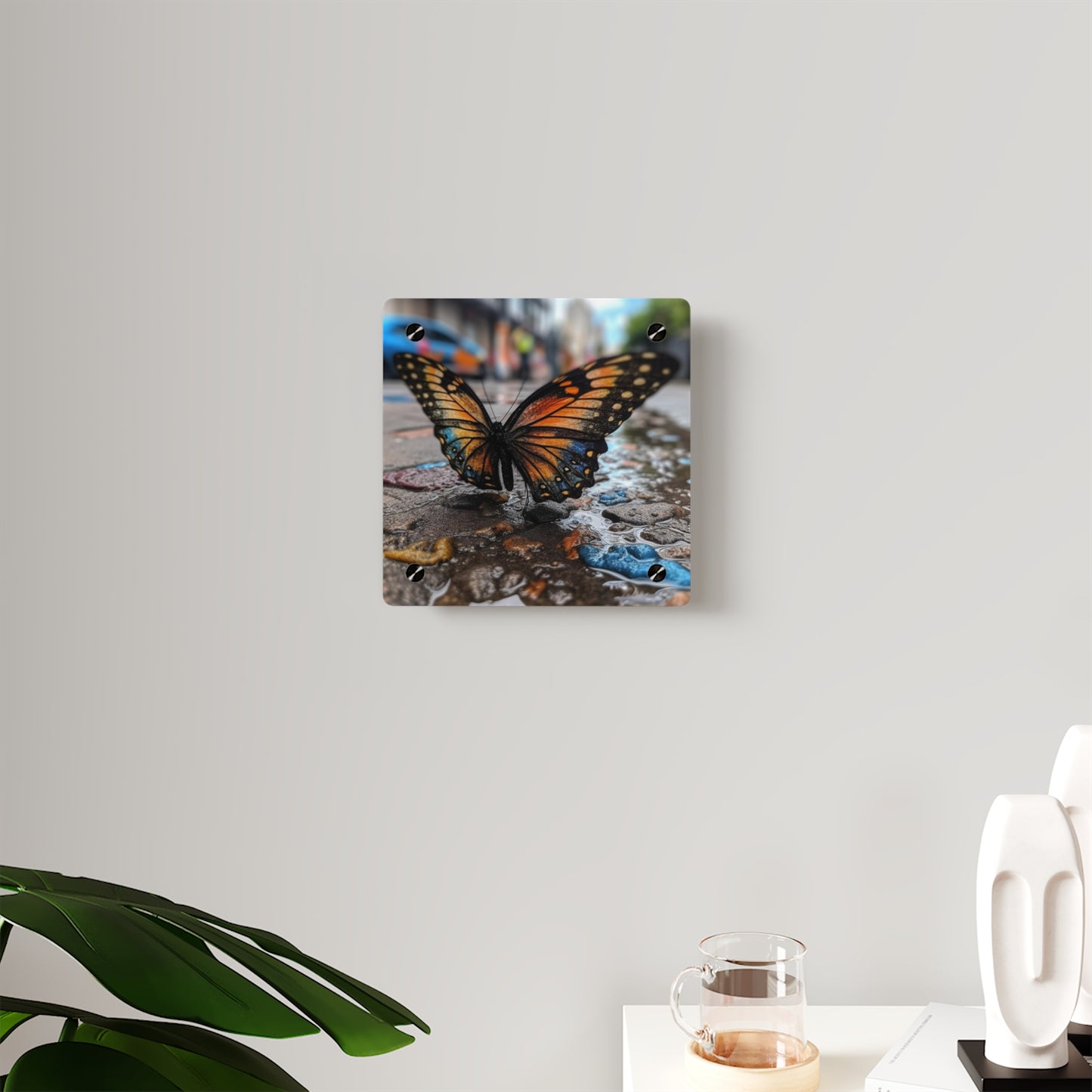 Acrylic Wall Art Panels Water Butterfly Street 4