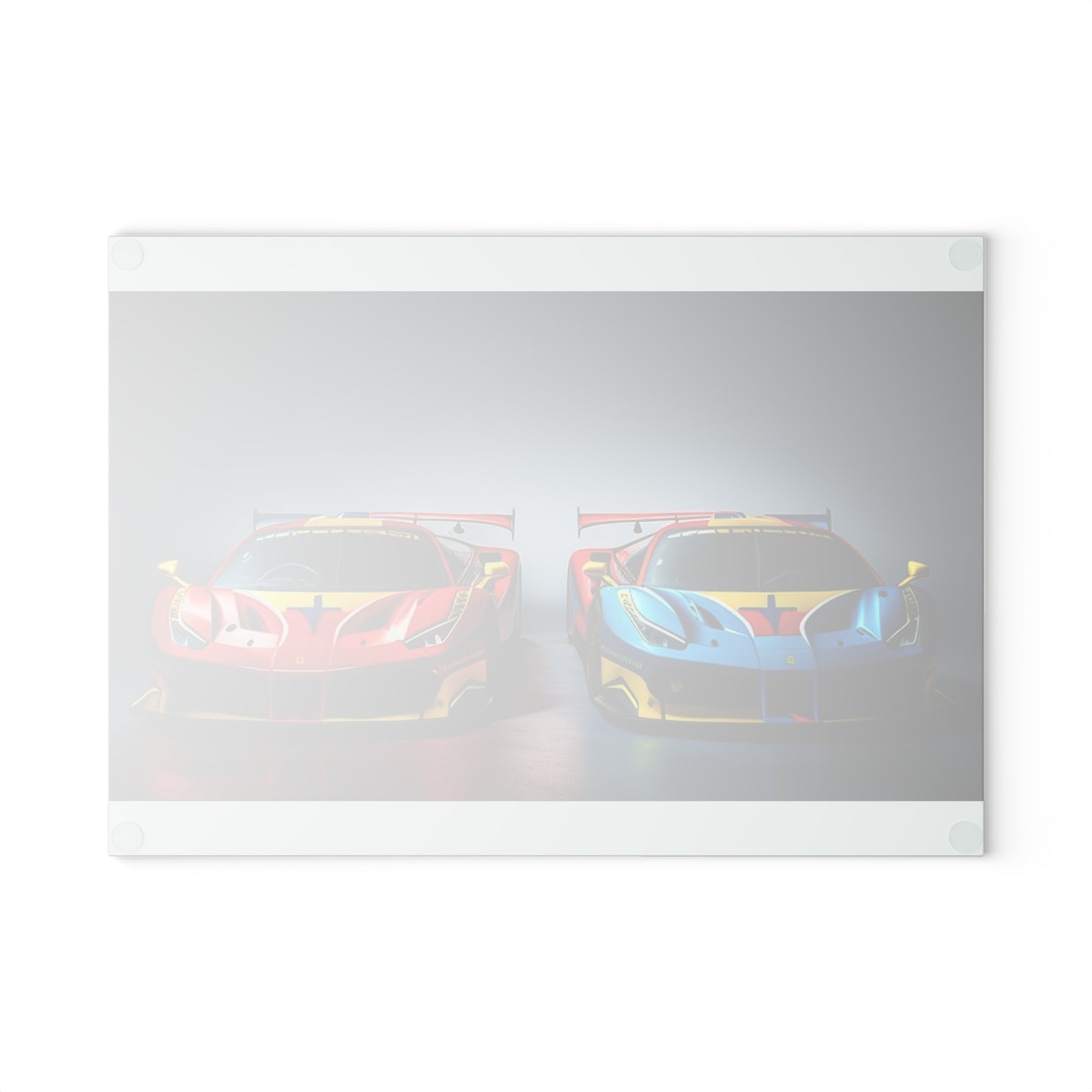 Glass Cutting Board Ferrari Red Blue 2