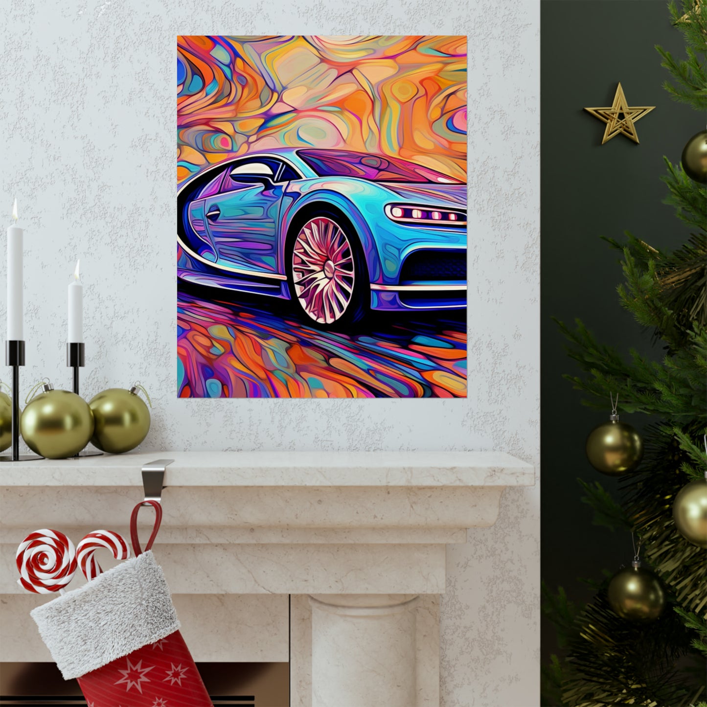 Premium Matte Vertical Posters Bugatti Abstract Concept 3