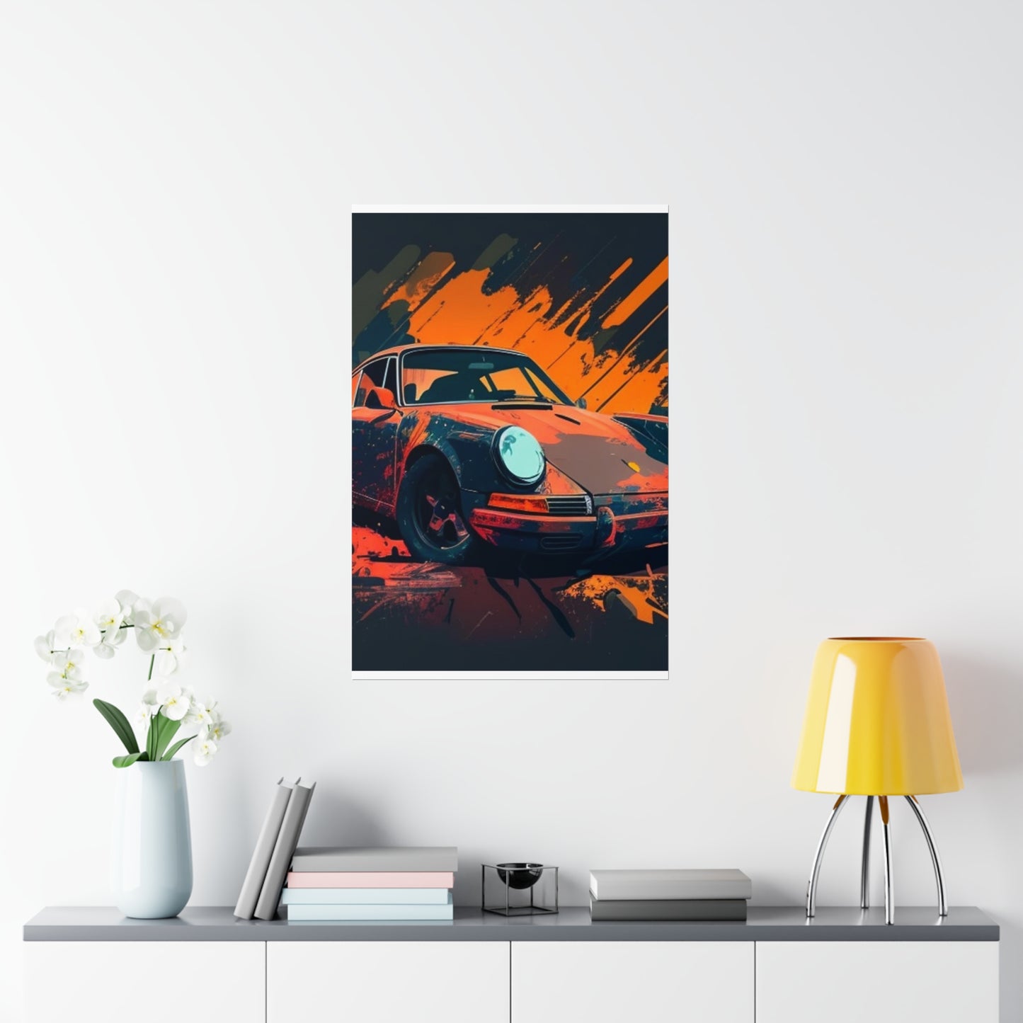 Premium Matte Vertical Posters Porsche Abstract 3