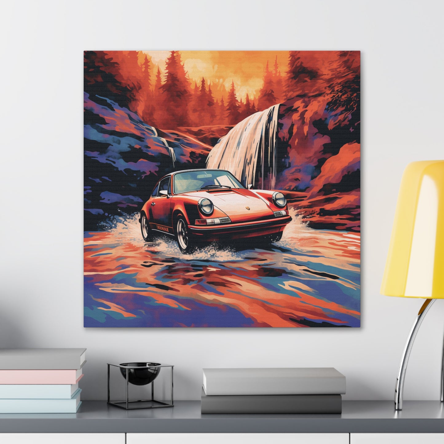 Canvas Gallery Wraps American Flag Porsche Abstract 4