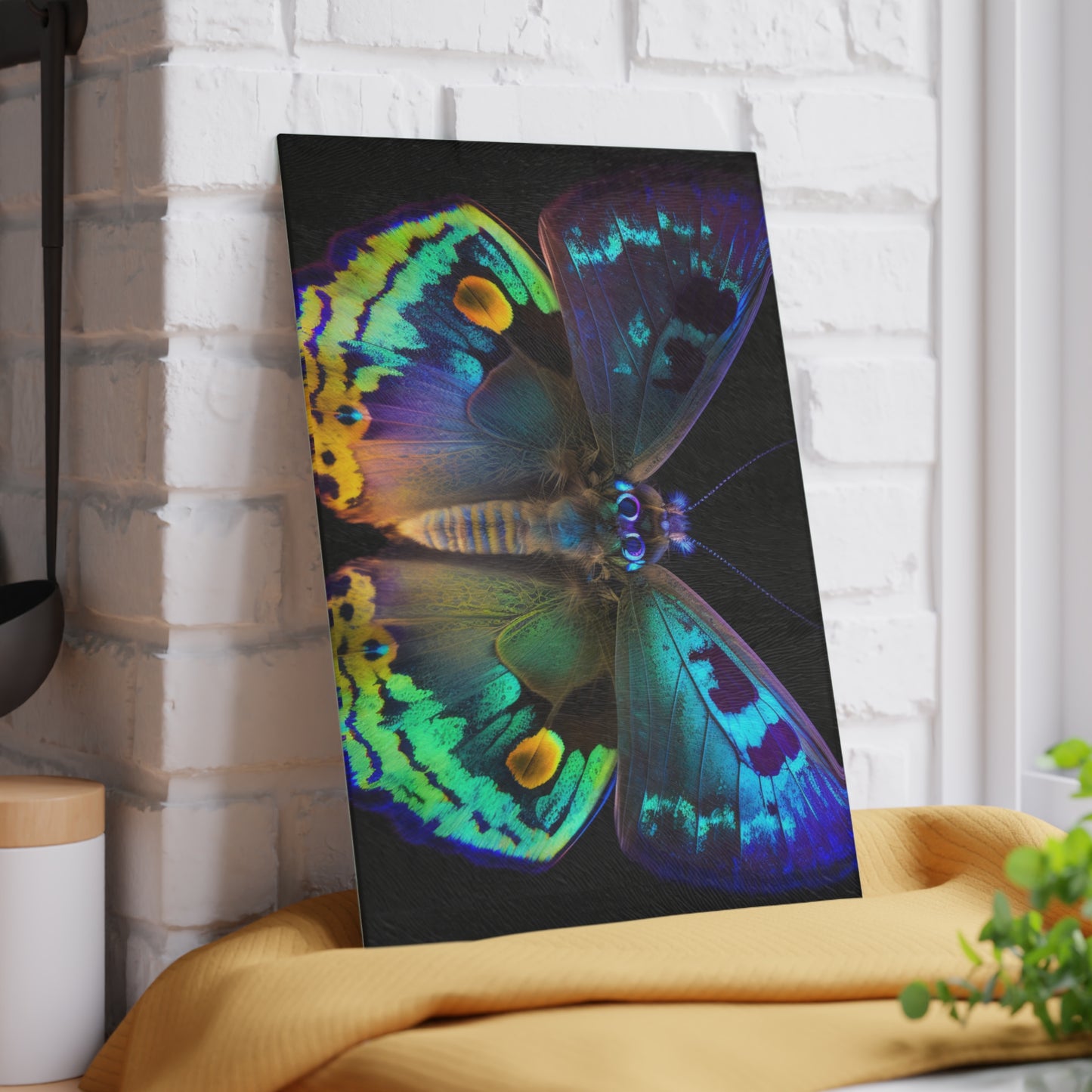 Glass Cutting Board Neon Hue Butterfly 4