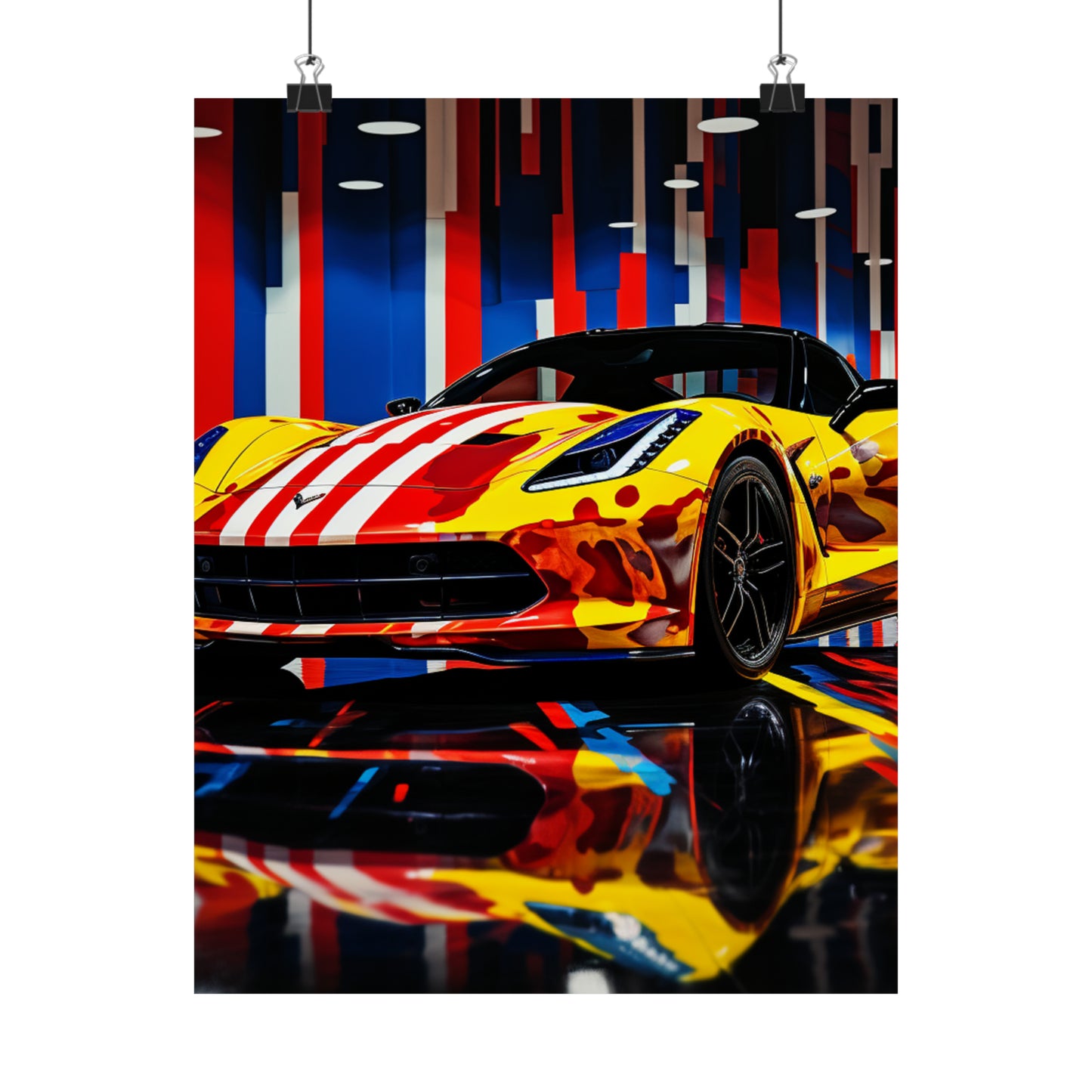 Premium Matte Vertical Posters Macro Flag Ferrari 4