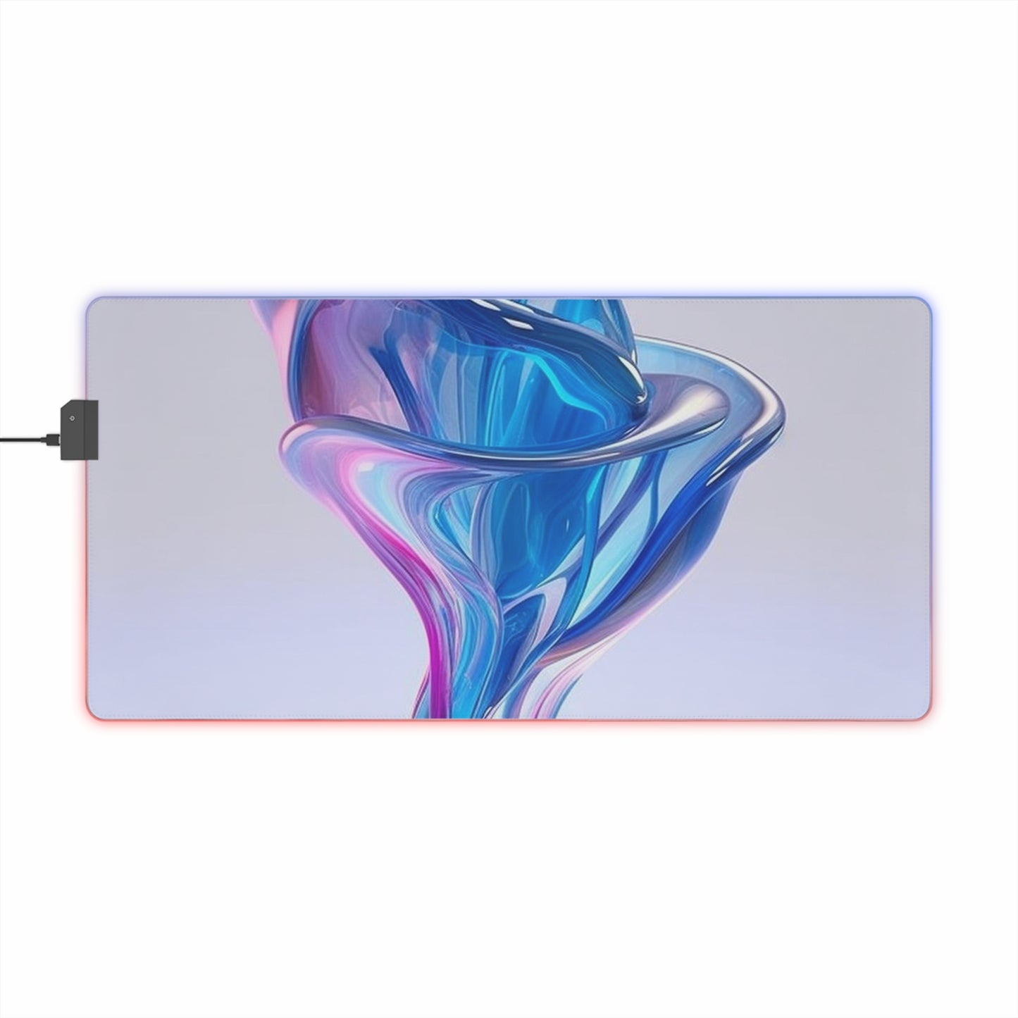 LED Gaming Mouse Pad Pink & Blue Tulip Rose 2